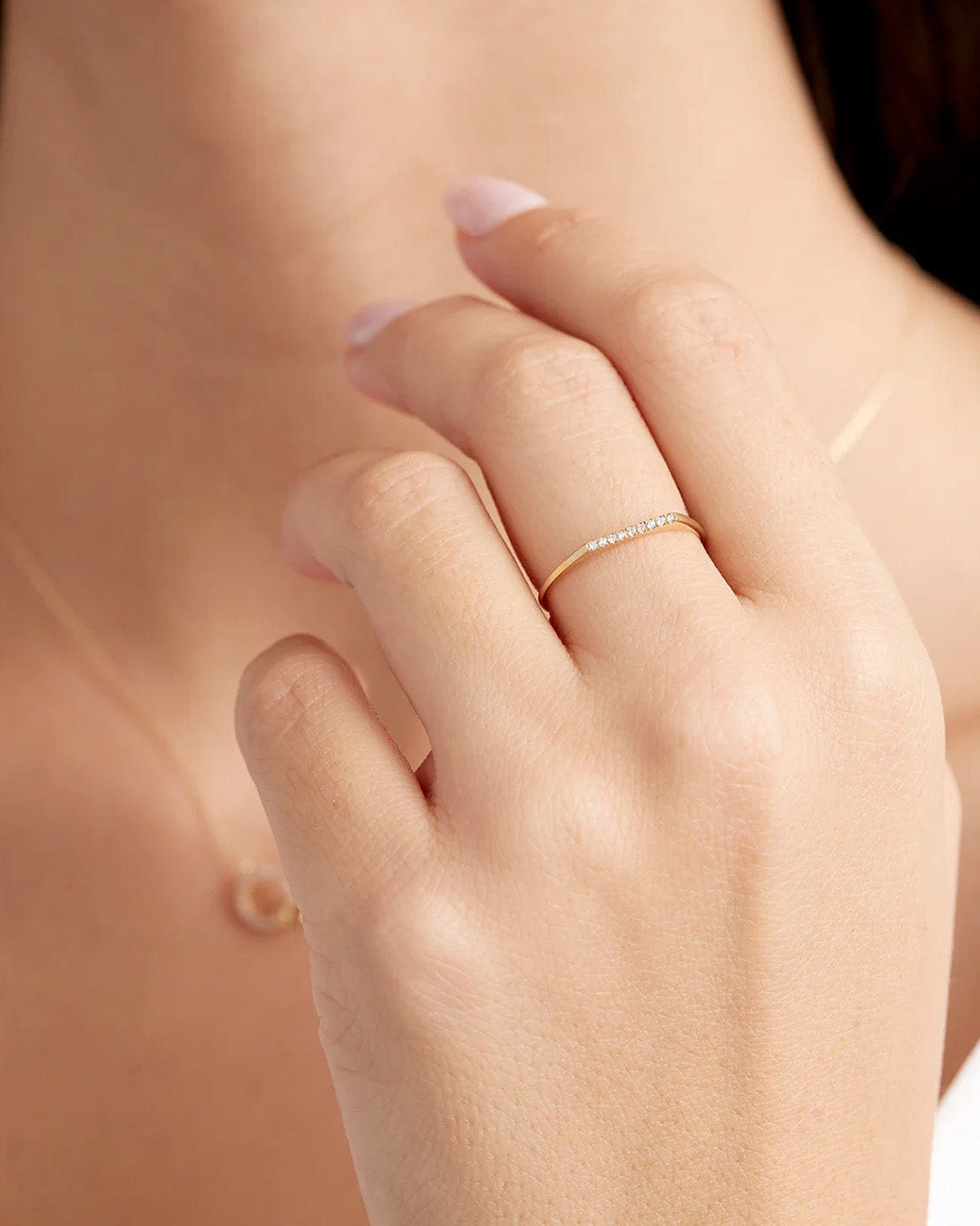 Fine 14K Diamond Bar Ring