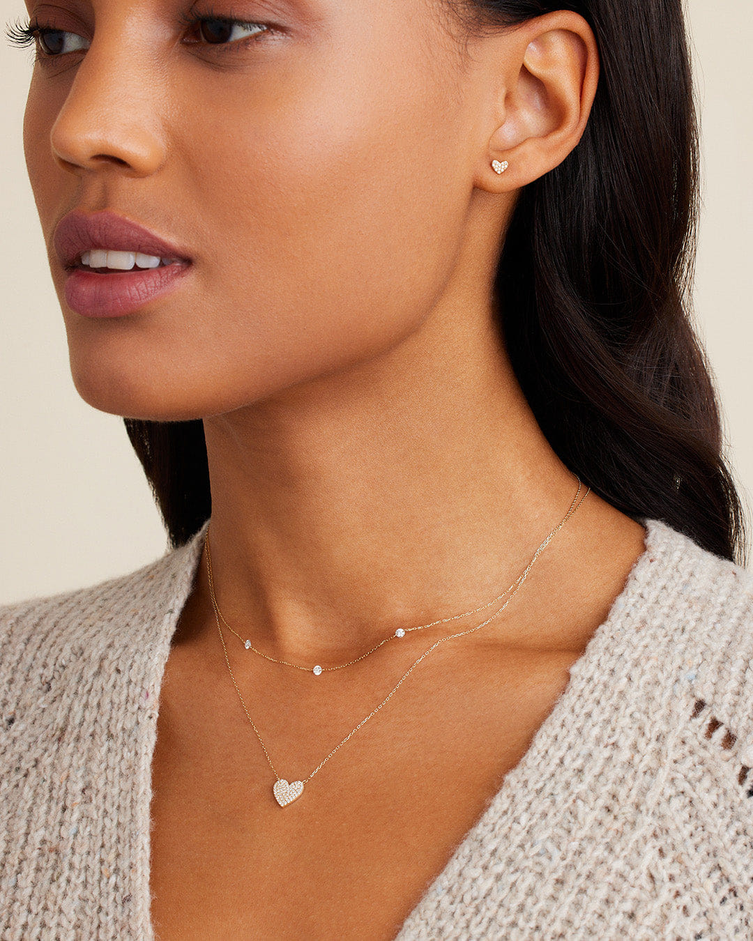 Fine 18K Floating Diamond Stationary Trio Necklace
