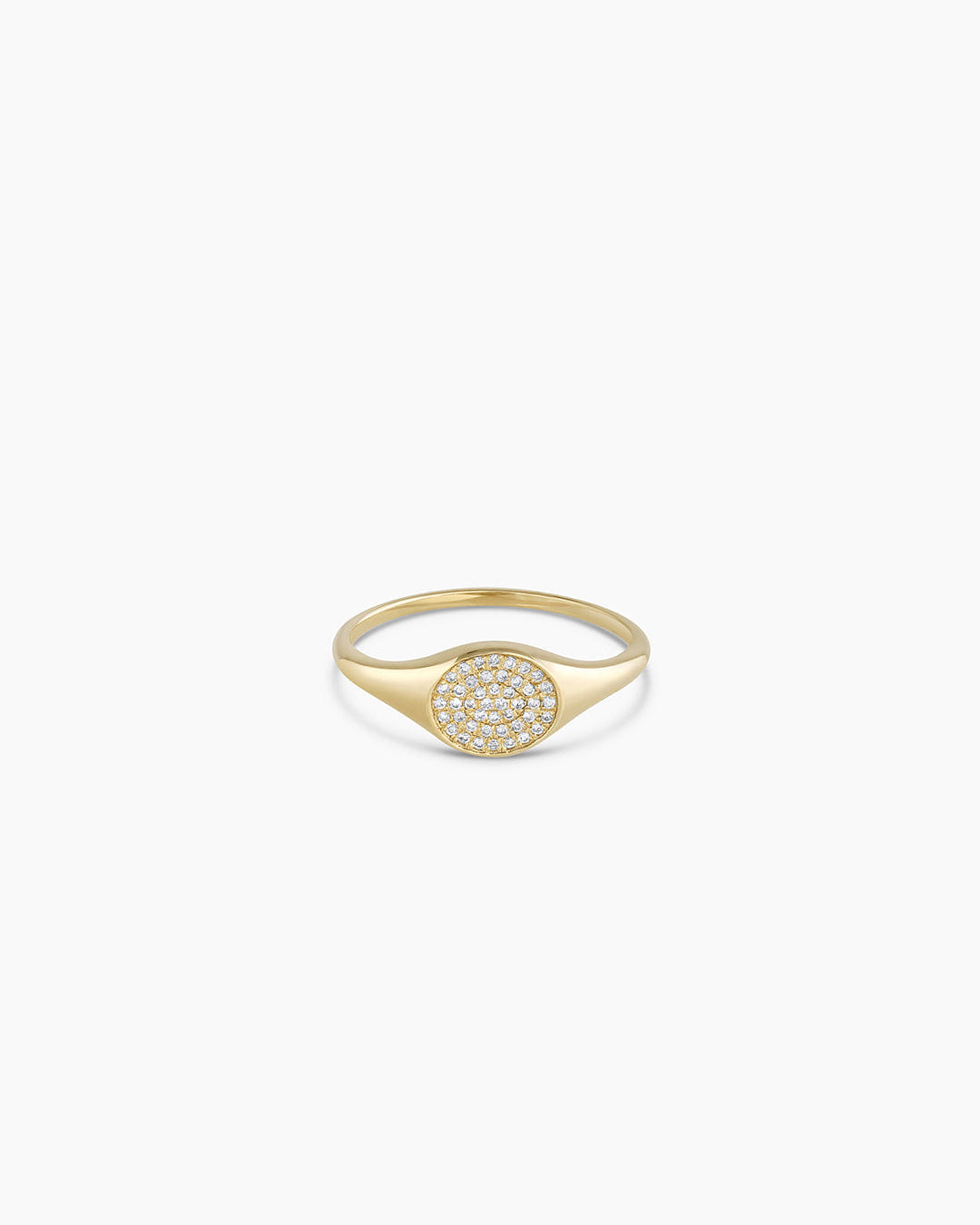 Fine 14K Diamond Pavé Signet Ring
