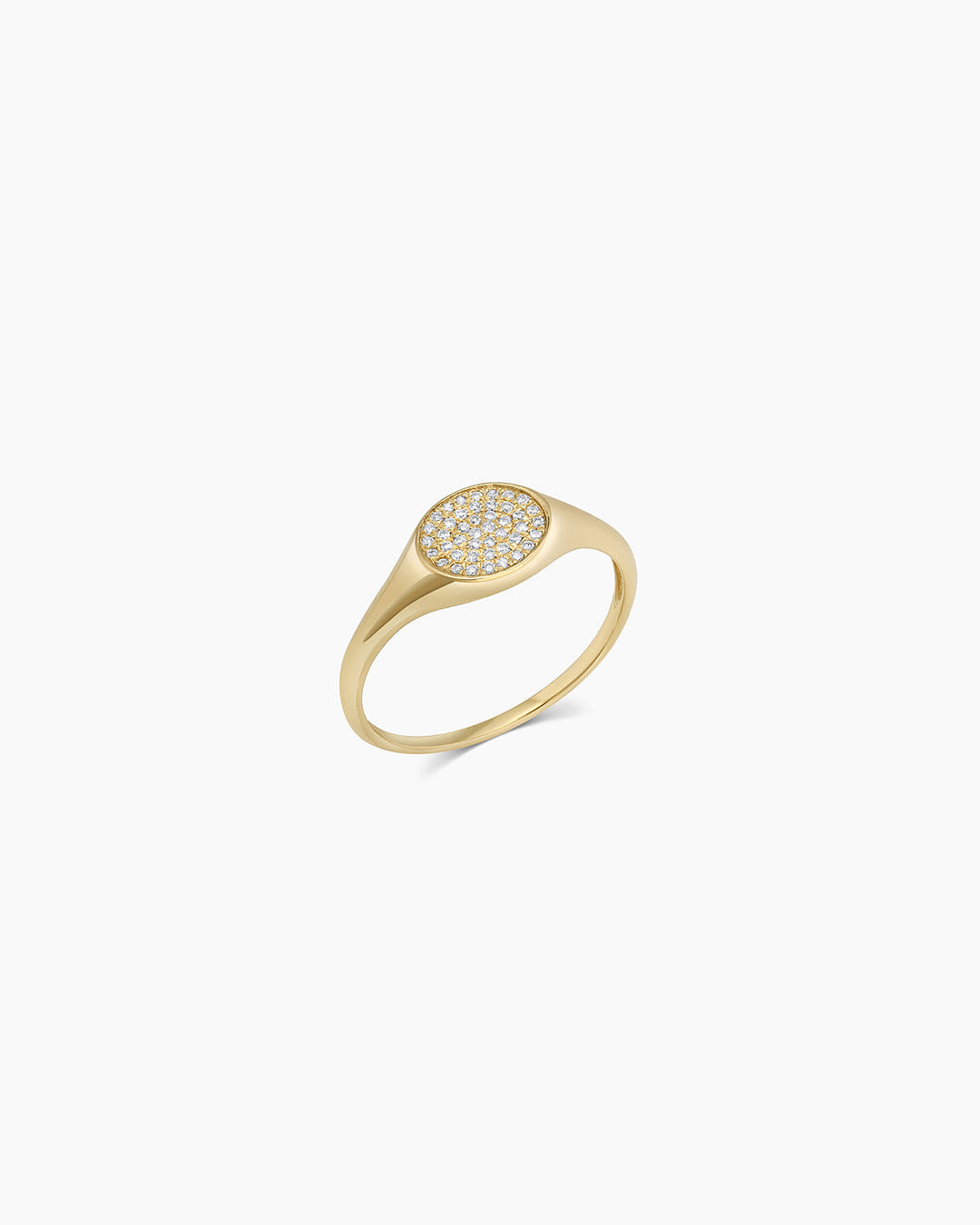 Fine 14K Diamond Pavé Signet Ring