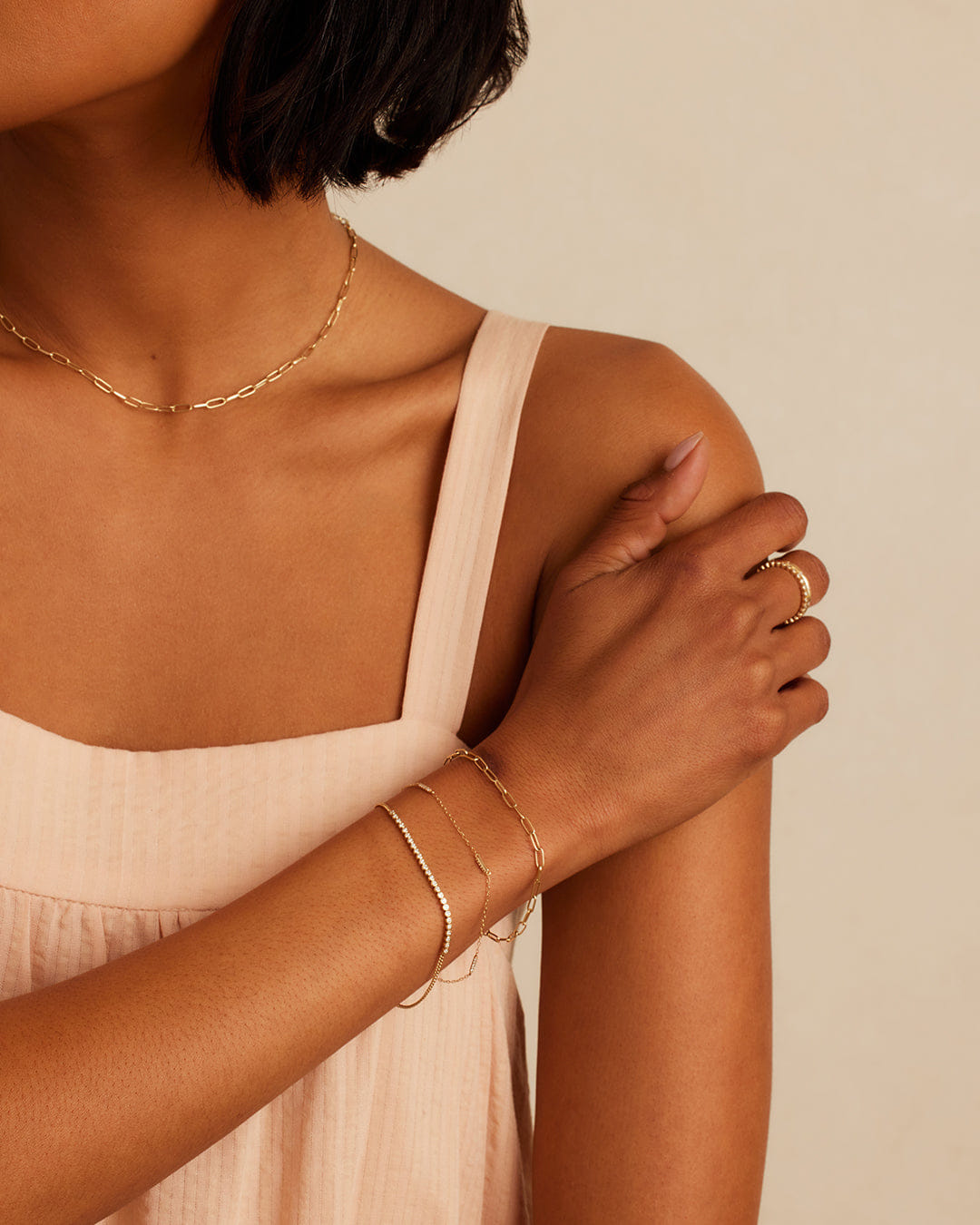 Fine 14K Classic Diamond Row Bracelet