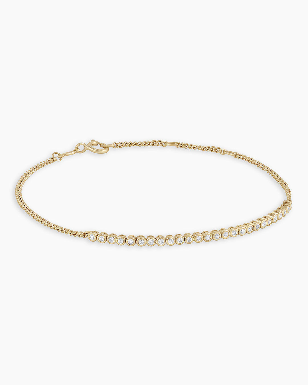 Fine 14K Classic Diamond Row Bracelet