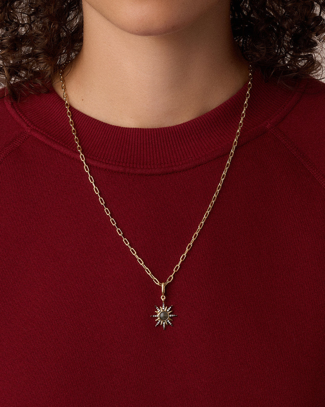 Winter 2025 Fashion Vintage Burst Charm Necklace