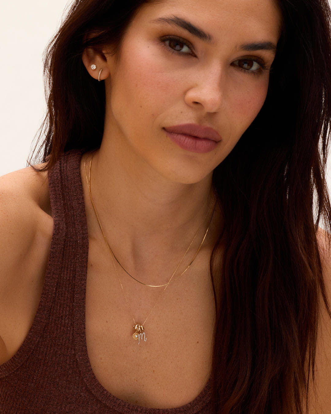 Fine 14K Diamond Script Alphabet Charm Necklace