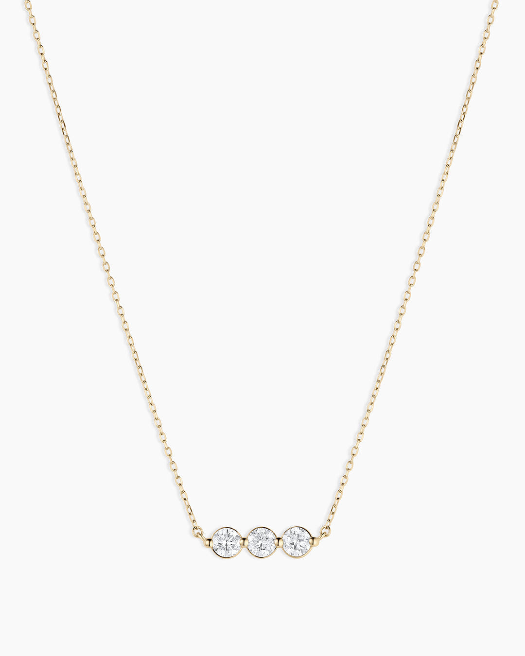 Fine 14K Lab Grown Diamond Halo Row Necklace