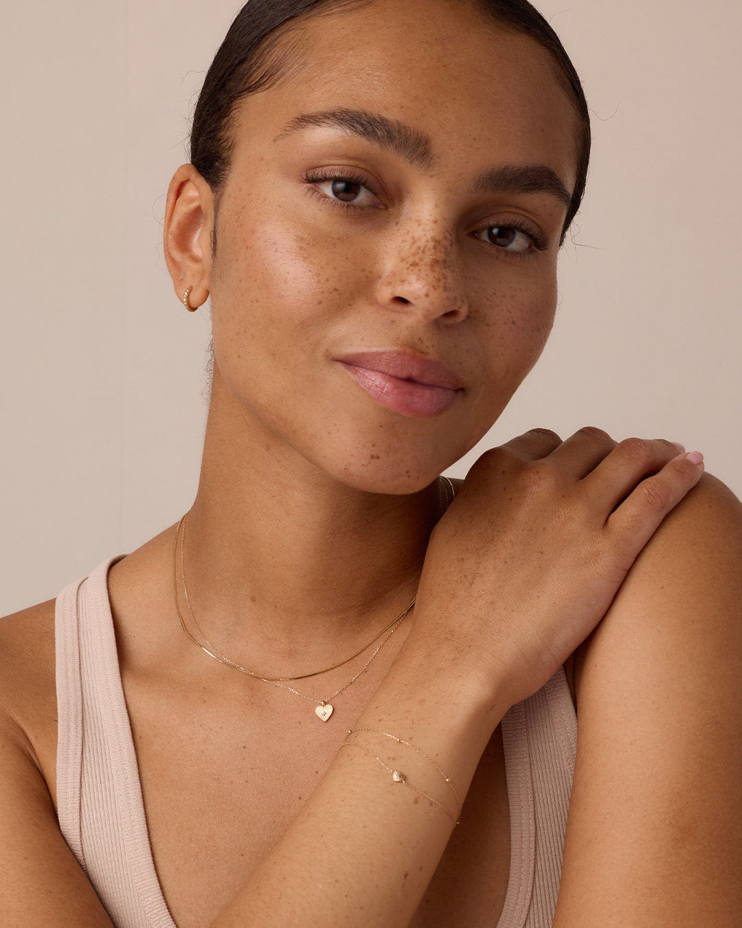 Fine 14K Gold Pink Sapphire Vintage Heart Necklace