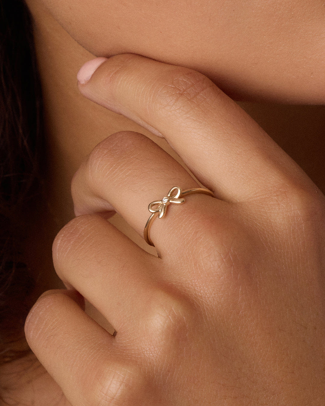Summer 2025 Fashion 14K Diamond Put a Bow on it Ring
