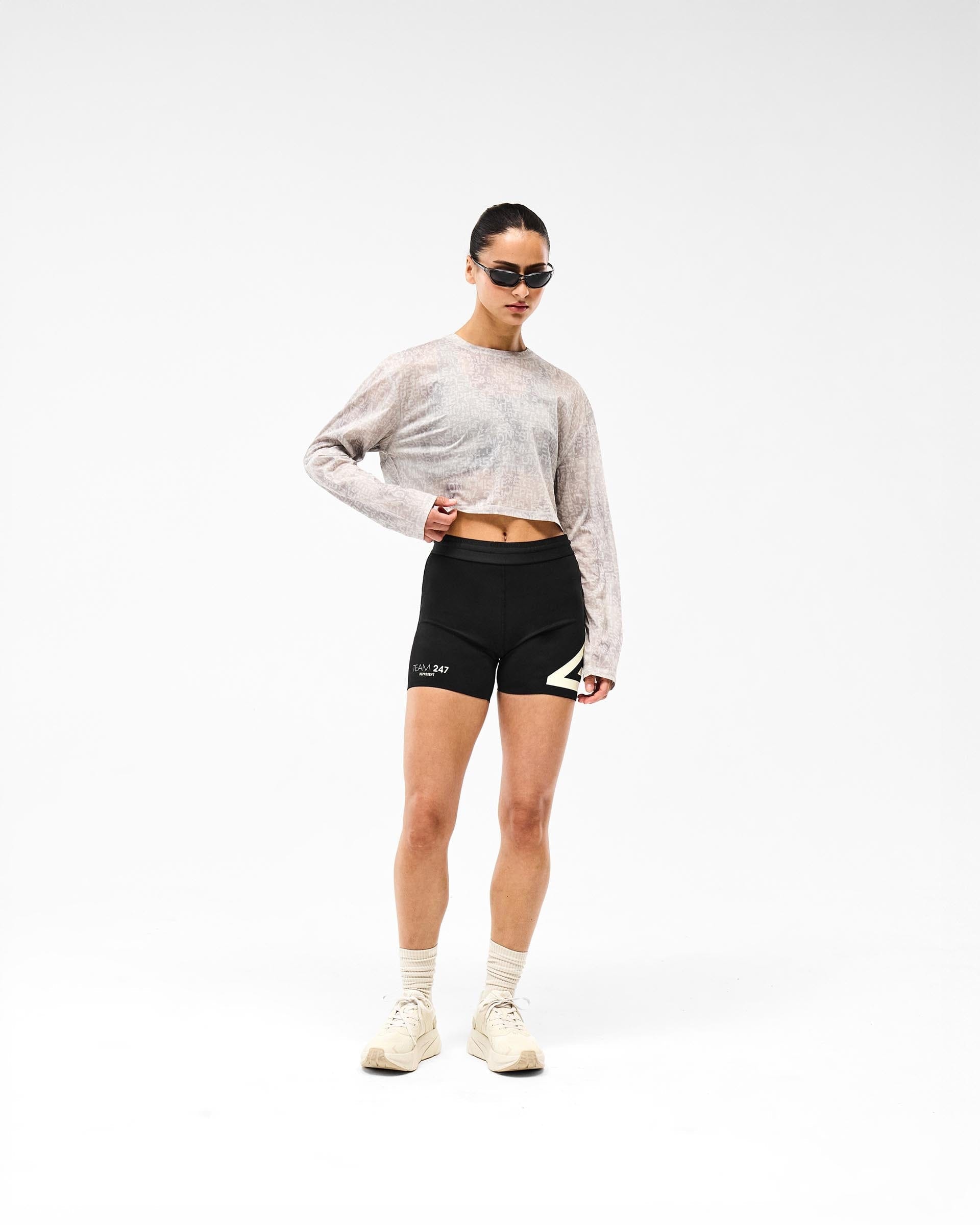 Womens 247 247 Glitch Cropped Training T-Shirt - Grey