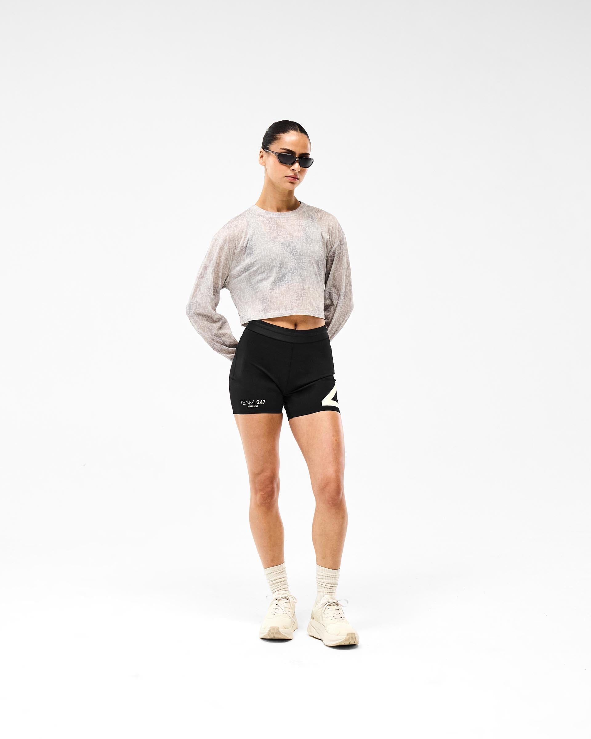 Womens 247 247 Glitch Cropped Training T-Shirt - Grey