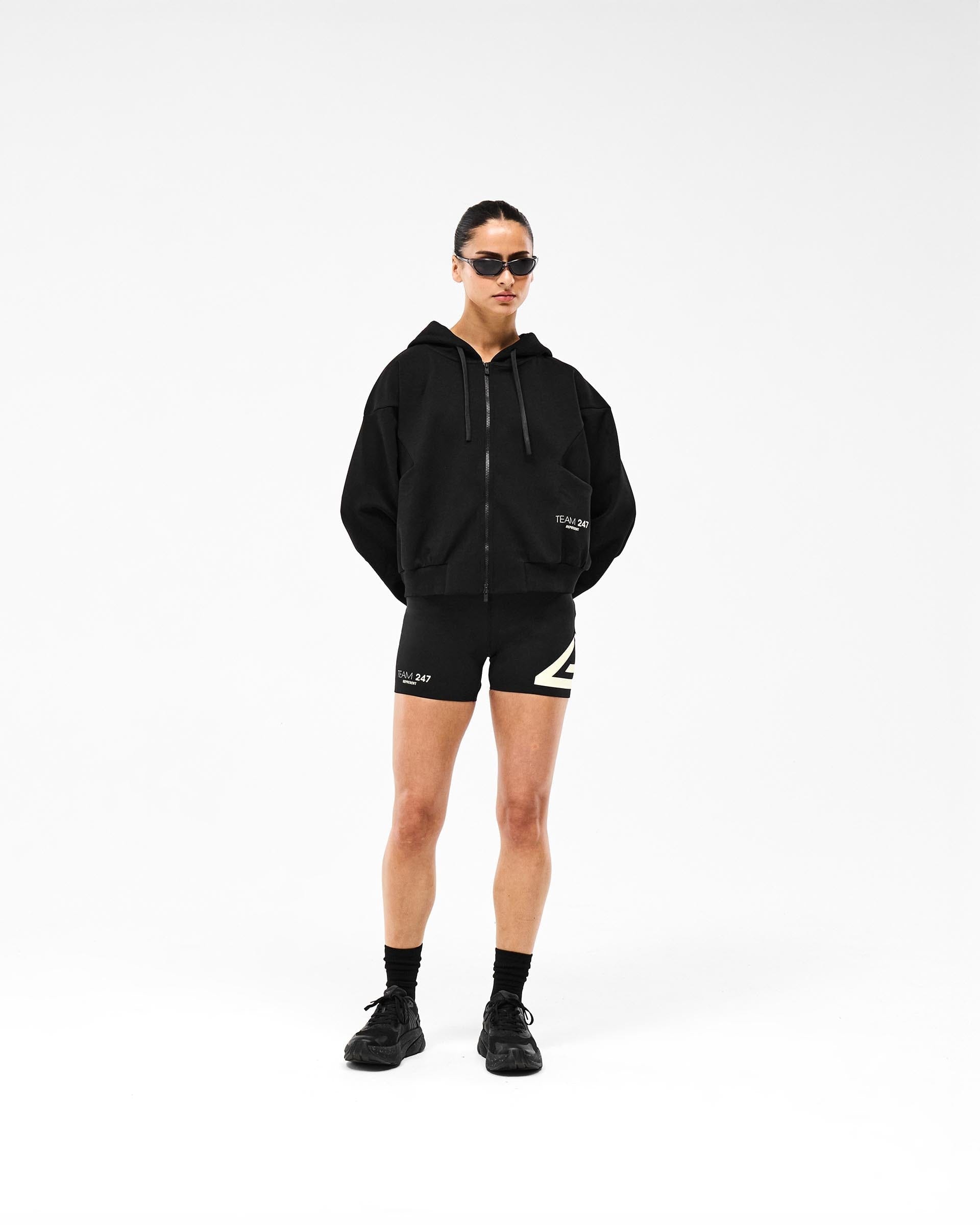 Womens 247 247 Training Hoodie Zip Front - Black