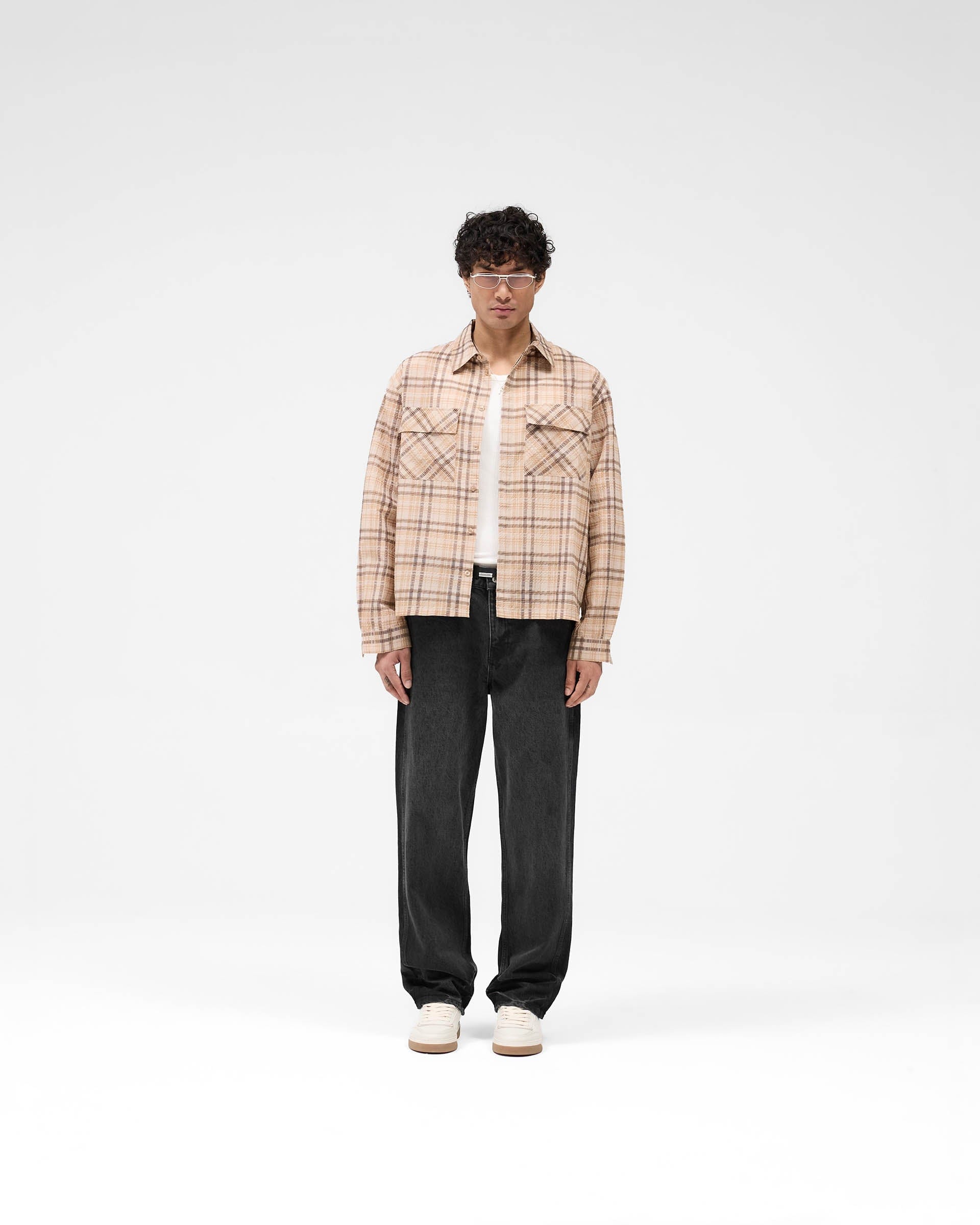 SS25 Sheer Flannel Shirt - Brown Check
