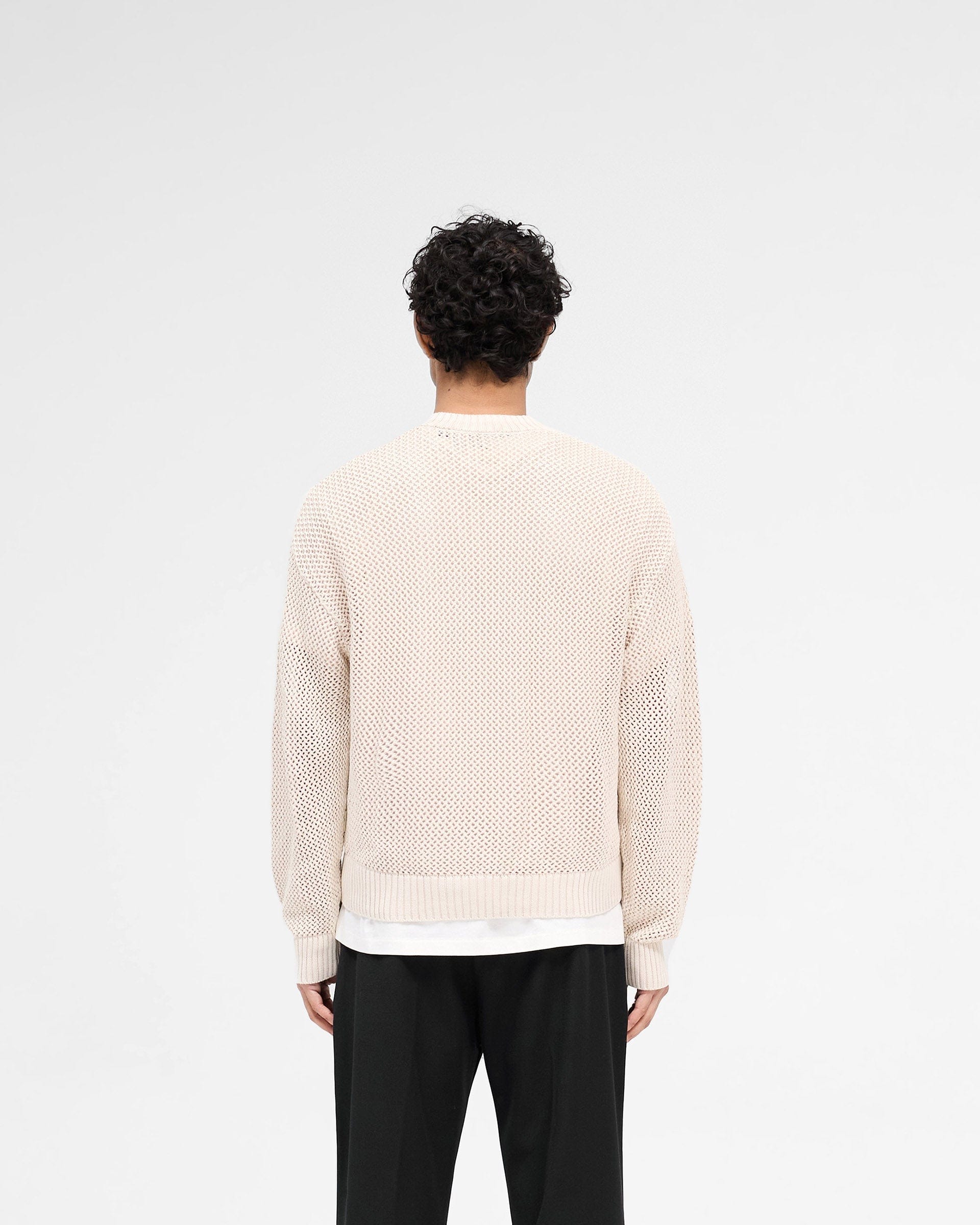 SS25 Open Gauge Knit Sweater - Off White