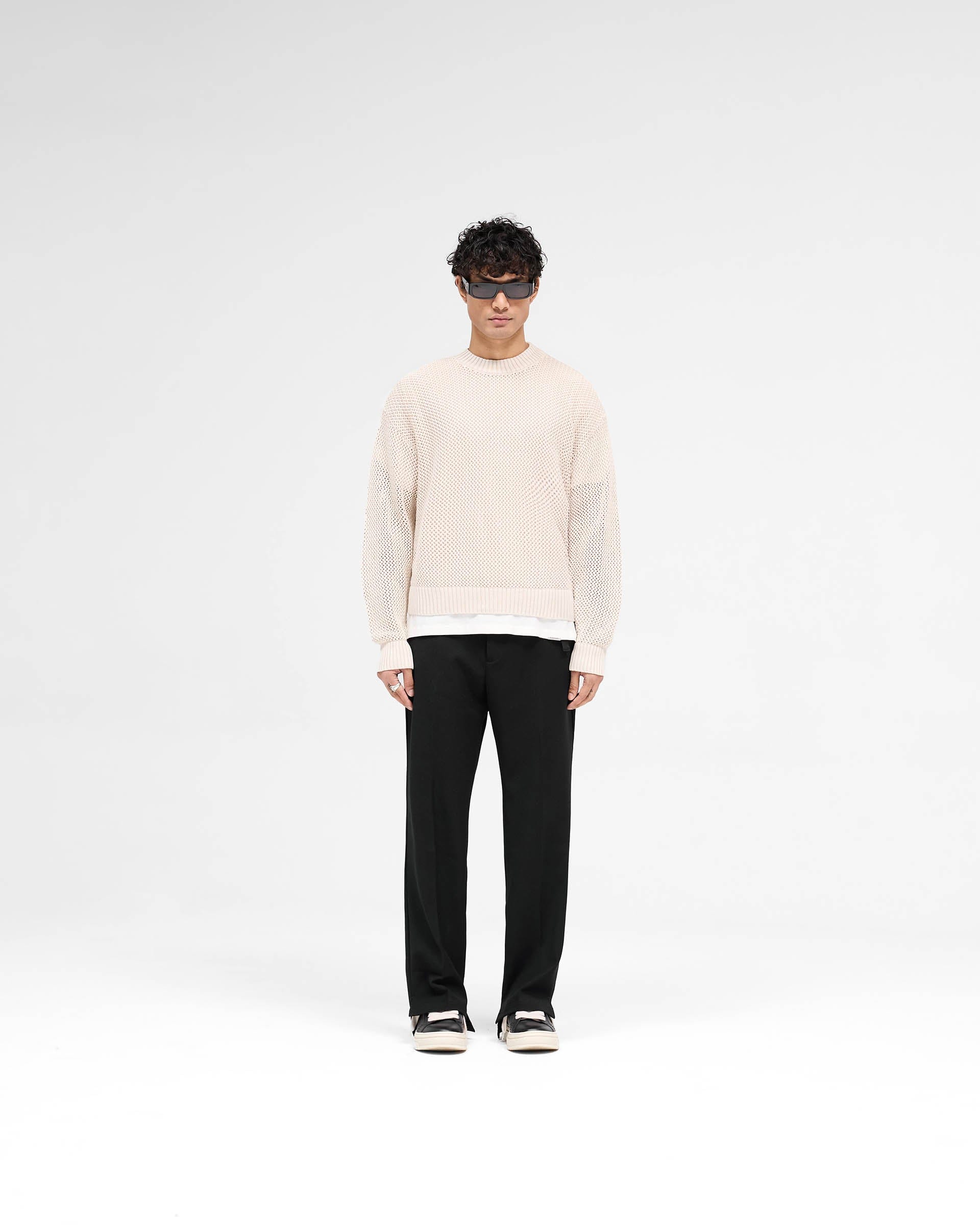 SS25 Open Gauge Knit Sweater - Off White