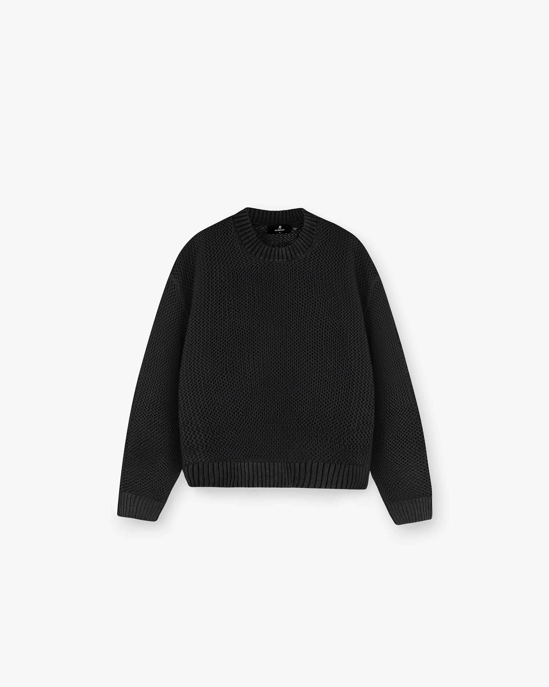 SS25 Open Gauge Knit Sweater - Jet Black
