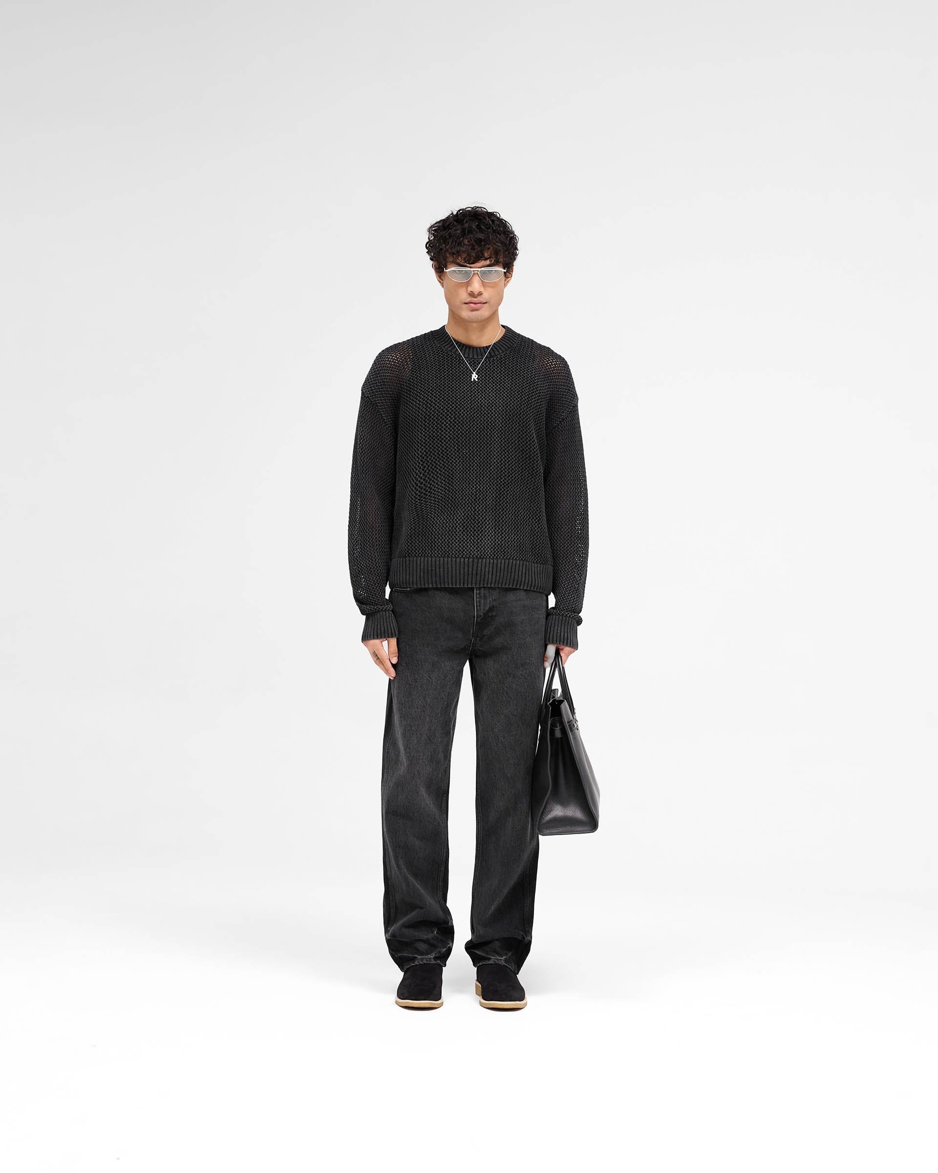 SS25 Open Gauge Knit Sweater - Jet Black