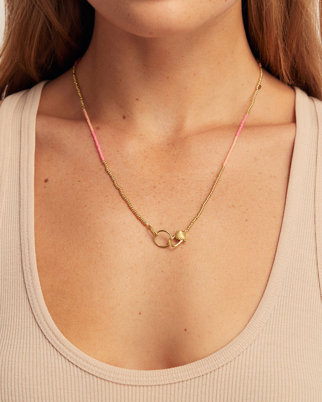 Summer 2026 Fashion Scallop Padlock Sunset Necklace