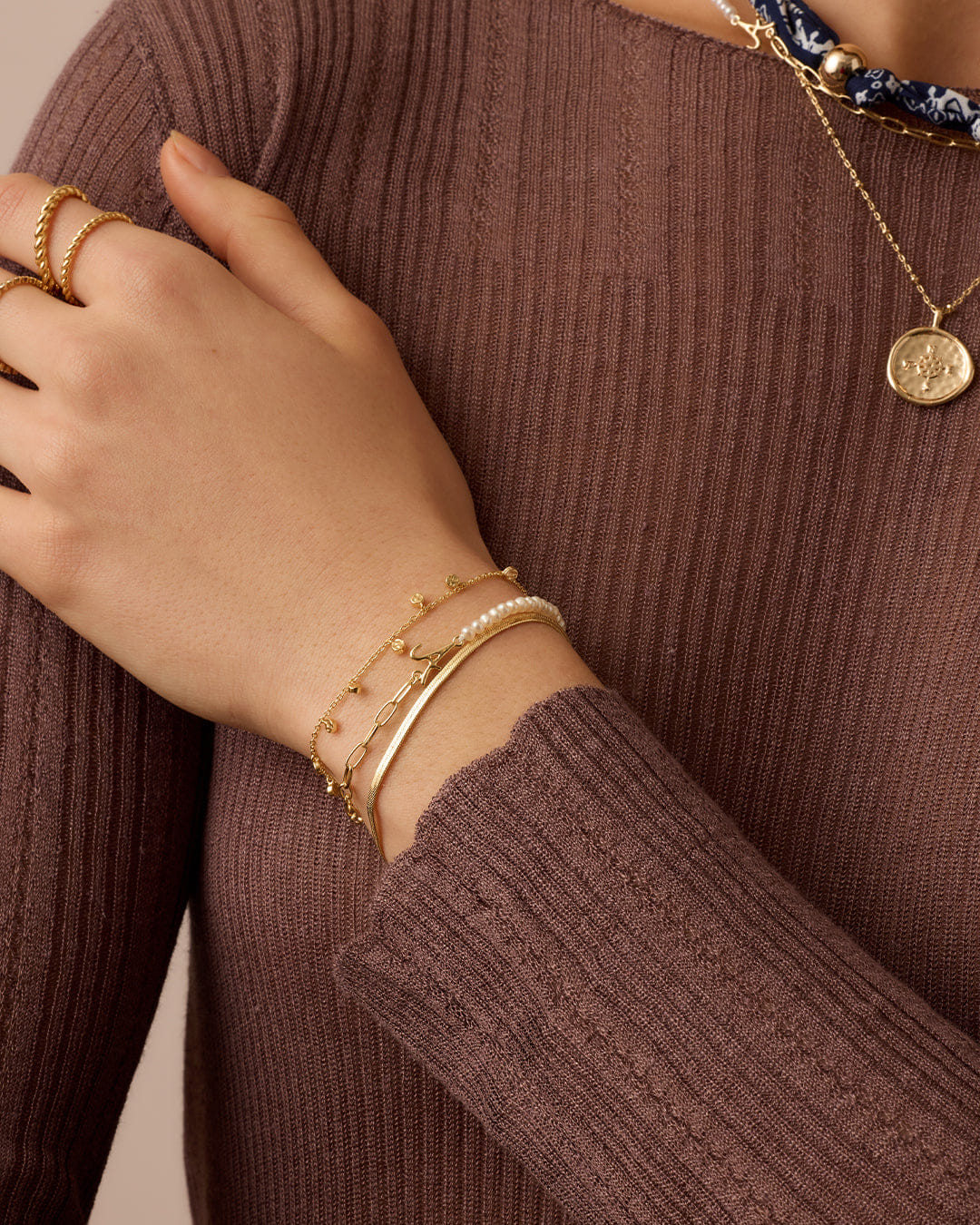Spring 2026 Fashion Lou Pearl Alphabet Bracelet