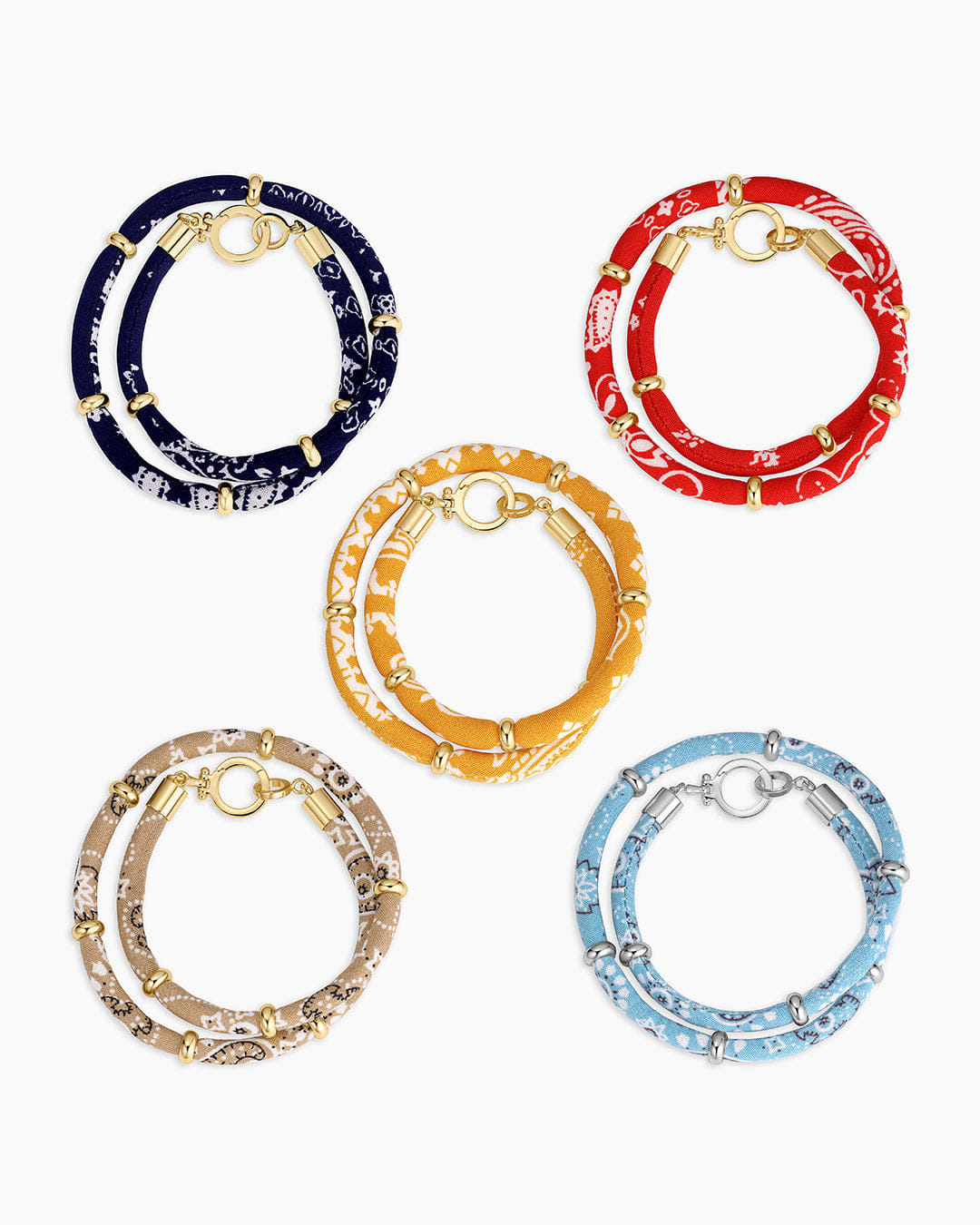 Spring 2026 Fashion Paisley Bandana Wrap Bracelet