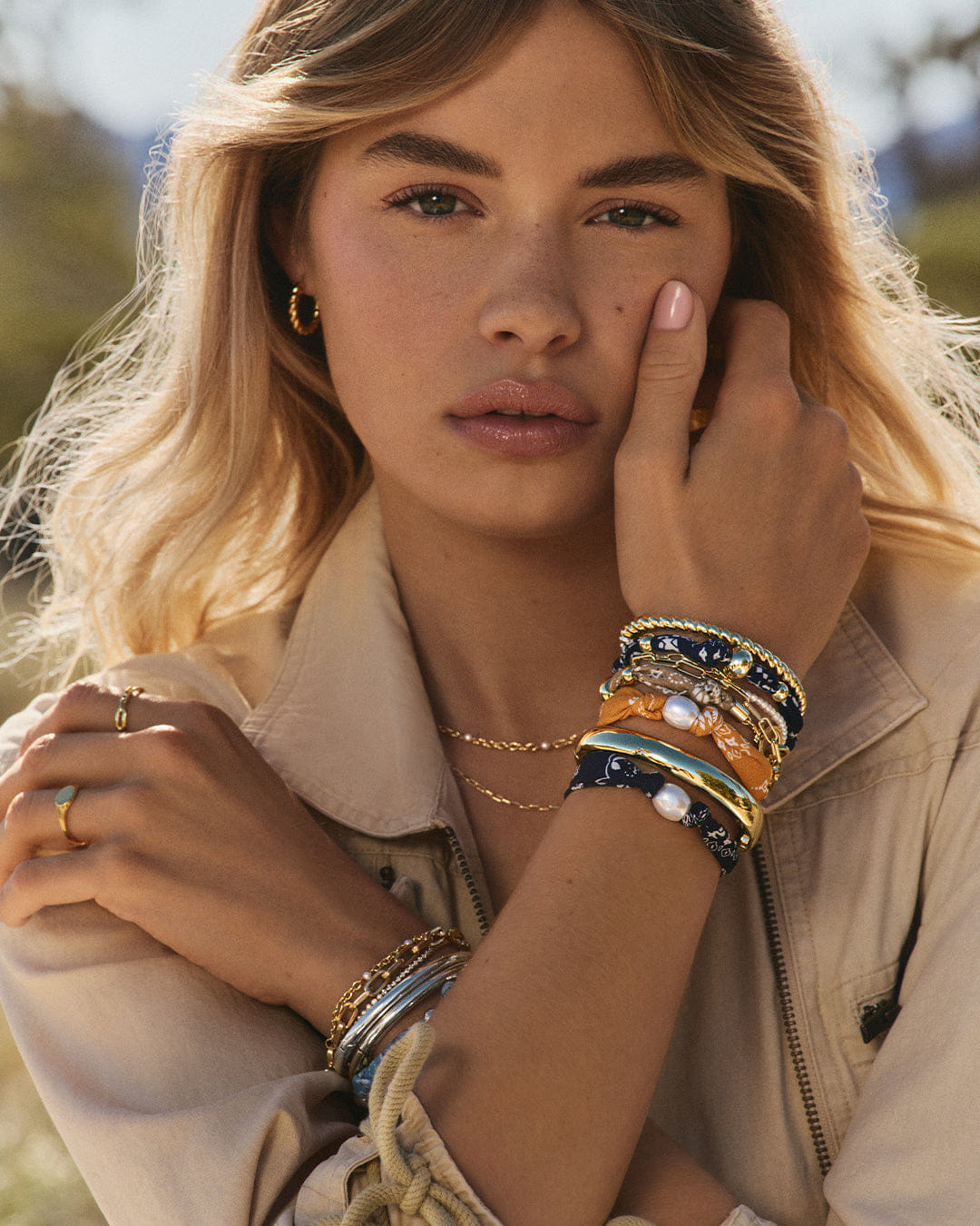 Spring 2026 Fashion Paisley Bandana Pearl Bracelet