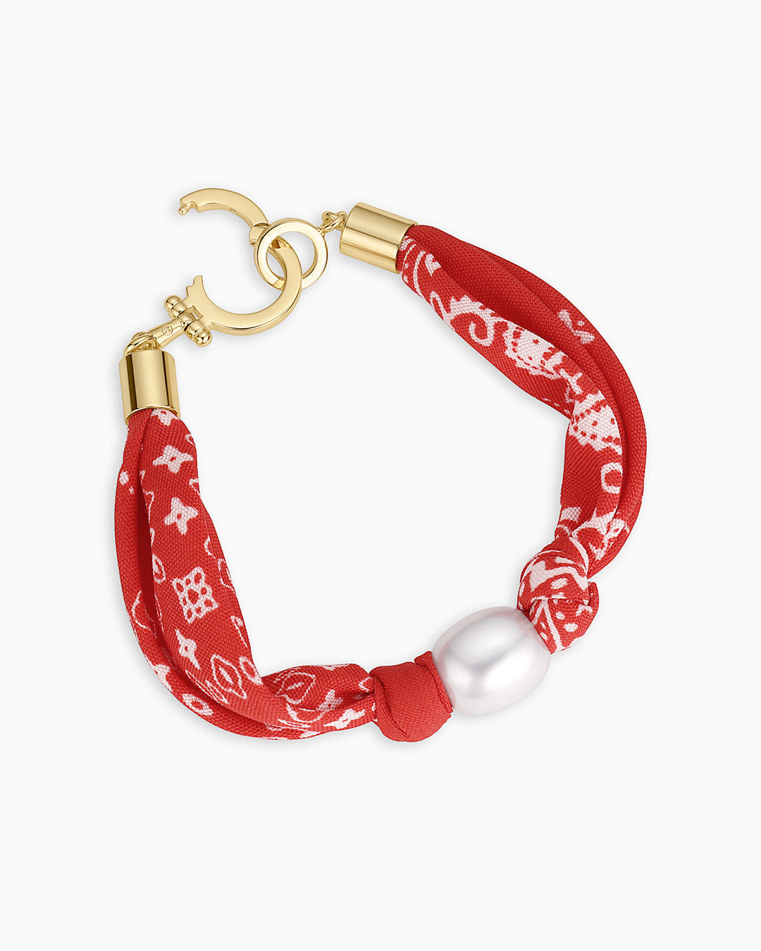 Spring 2026 Fashion Paisley Bandana Pearl Bracelet