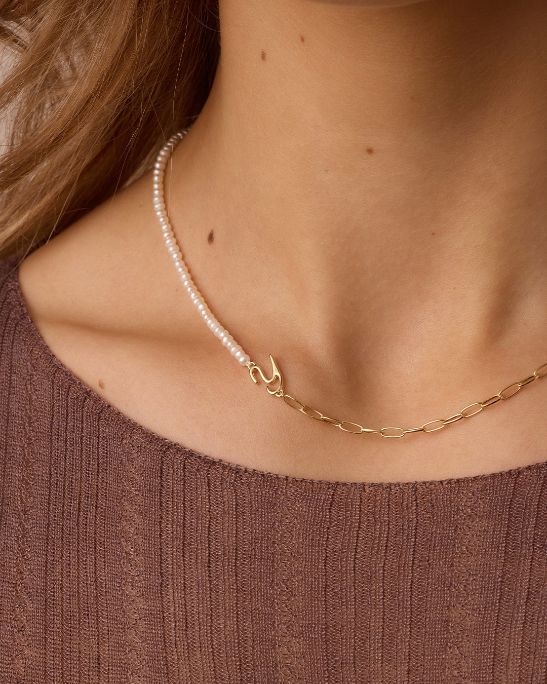 Spring 2026 Fashion Lou Pearl Alphabet Necklace