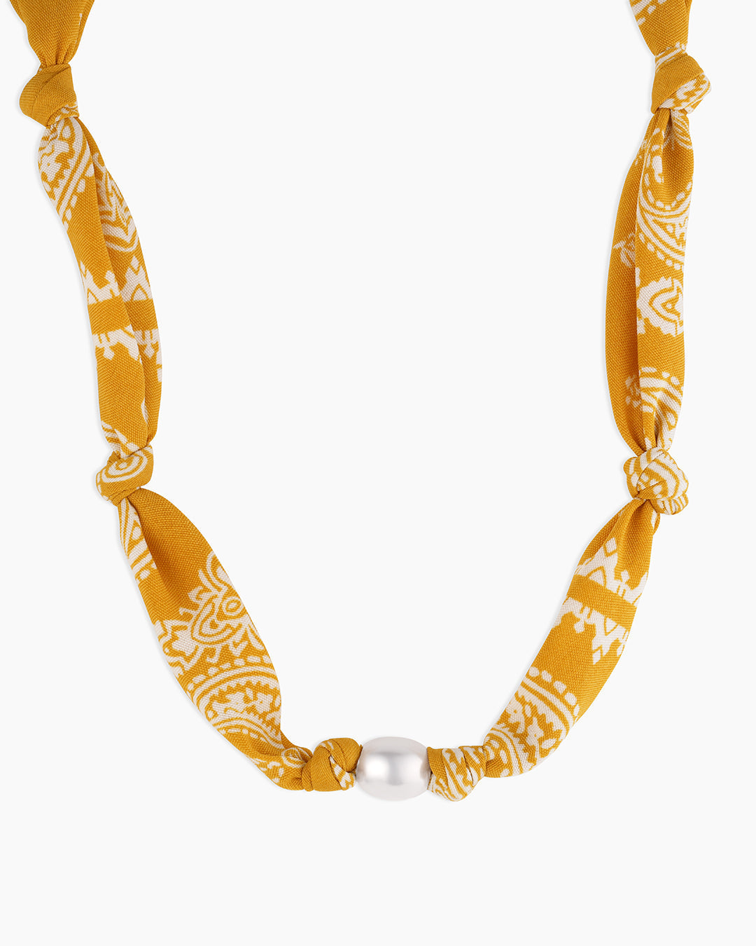 Spring 2026 Fashion Paisley Bandana Pearl Necklace