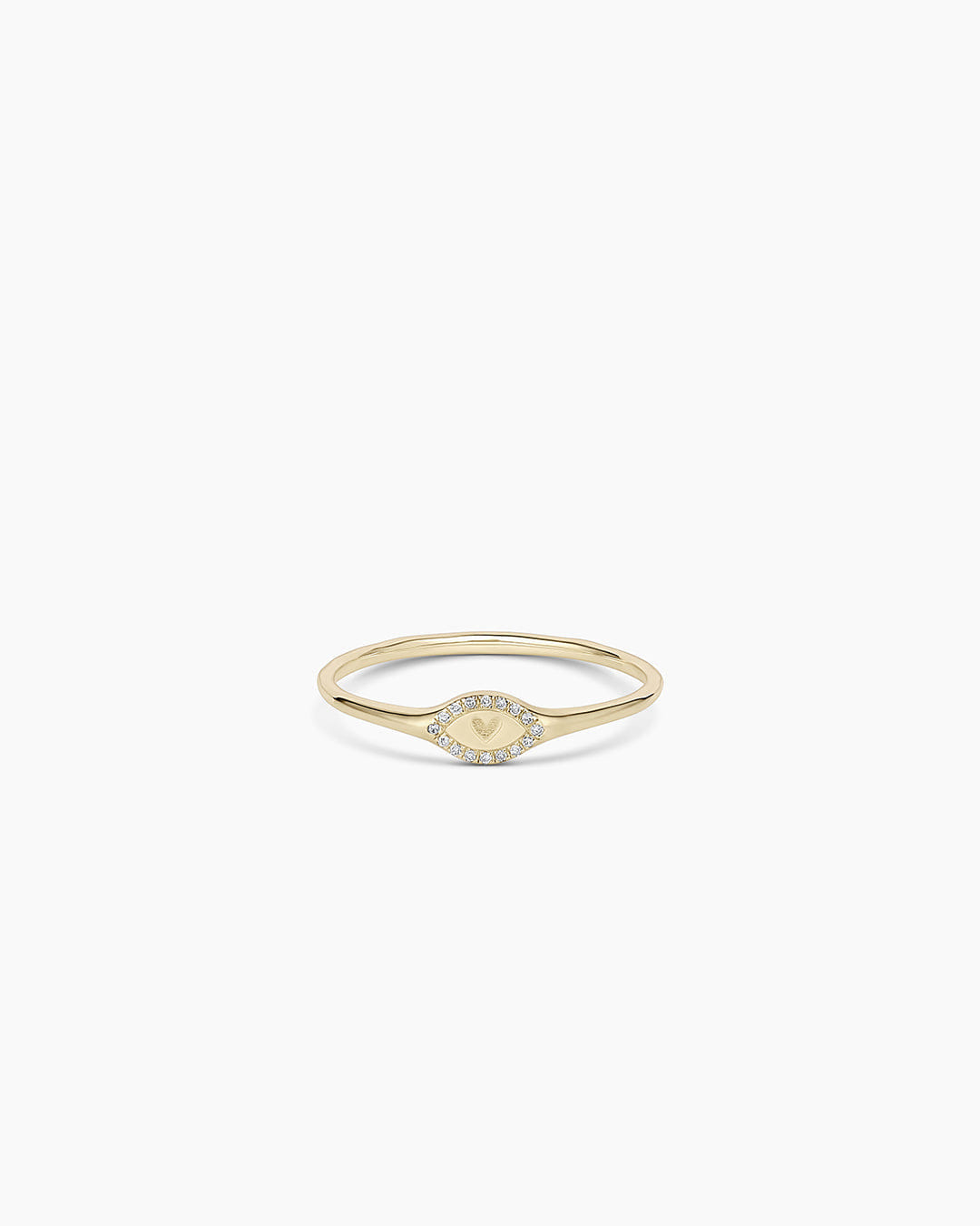 Fine 14K Diamond Love Signet Ring