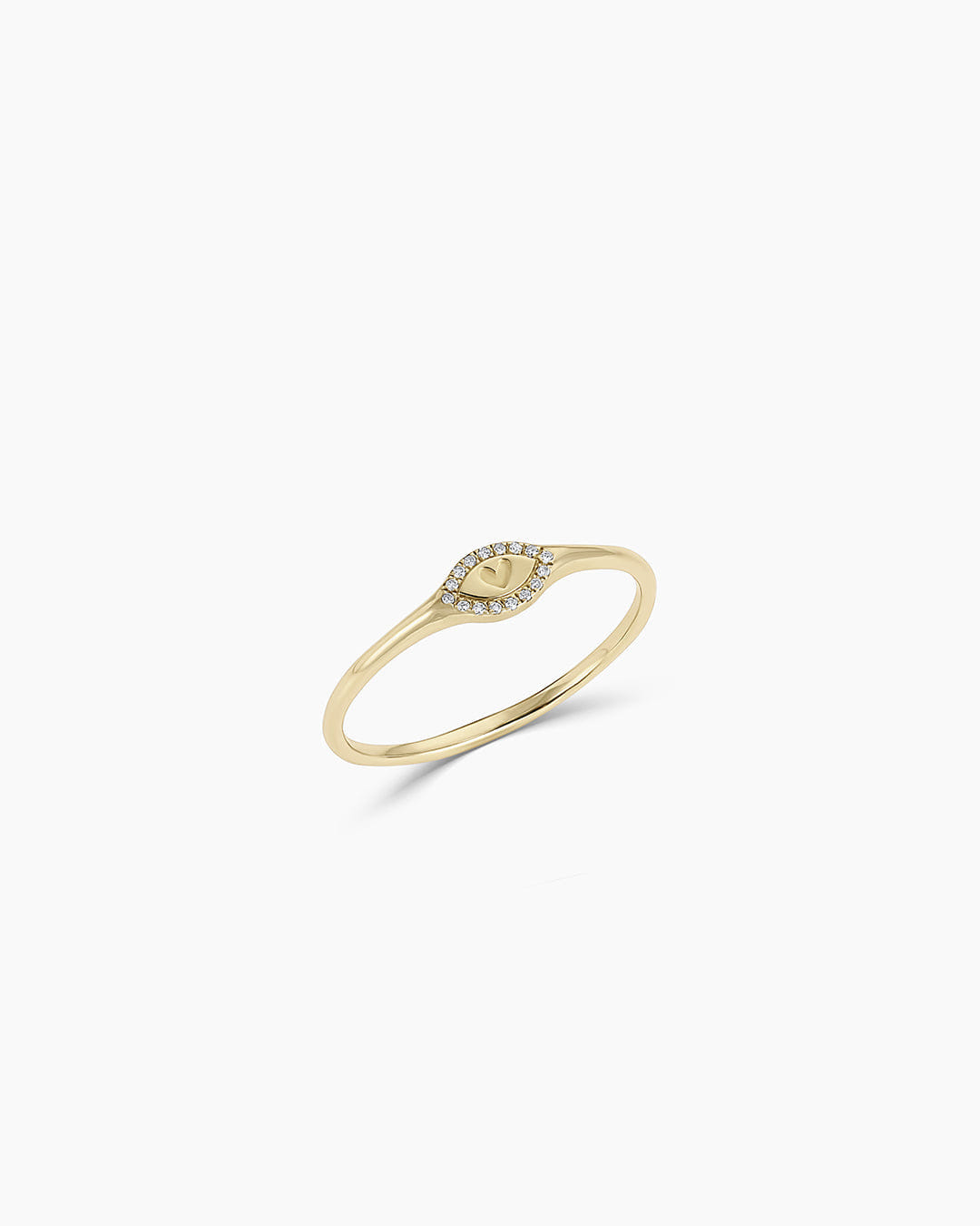 Fine 14K Diamond Love Signet Ring