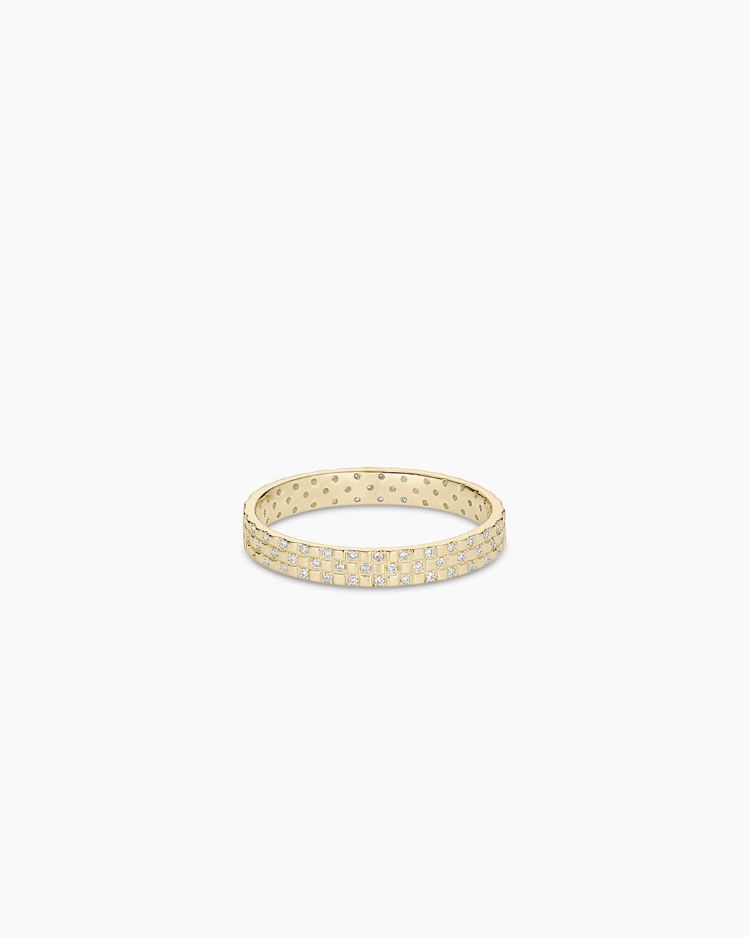 Fine 14K Diamond Checkered Ring