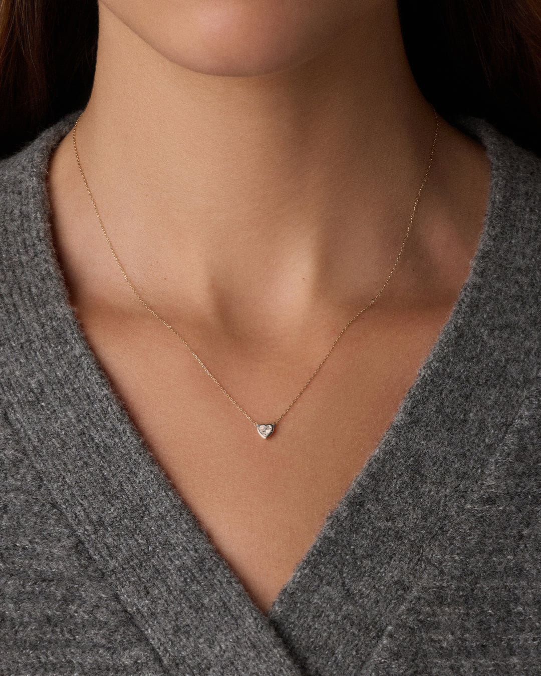 Fine 14K Lab Grown Diamond Heart Necklace