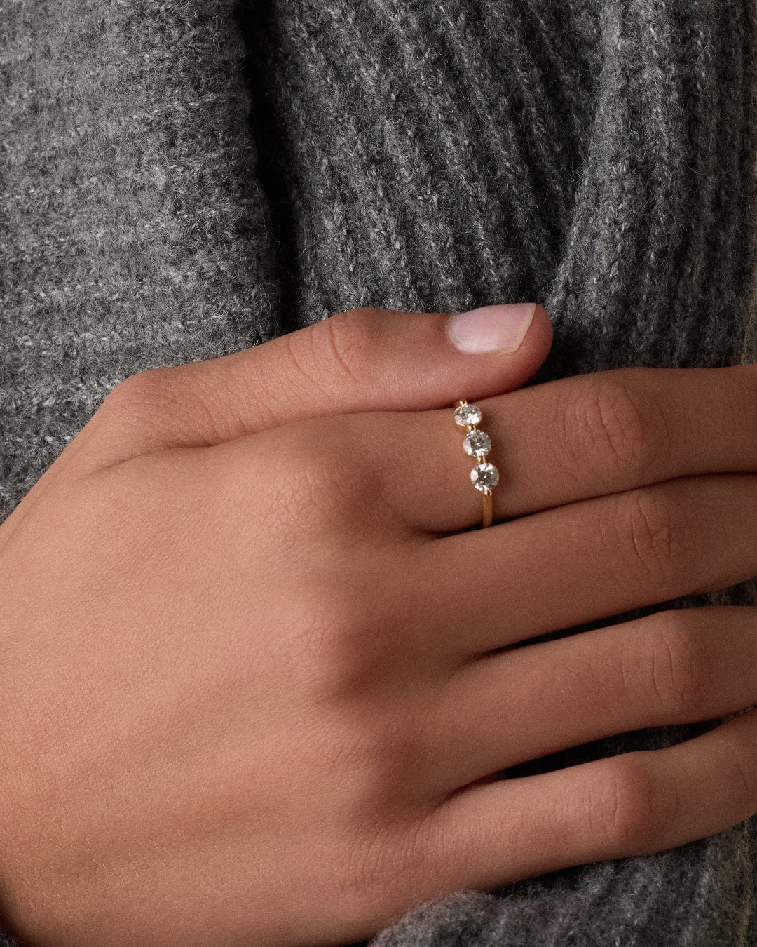 Fine 14K Lab Grown Diamond Trio Ring