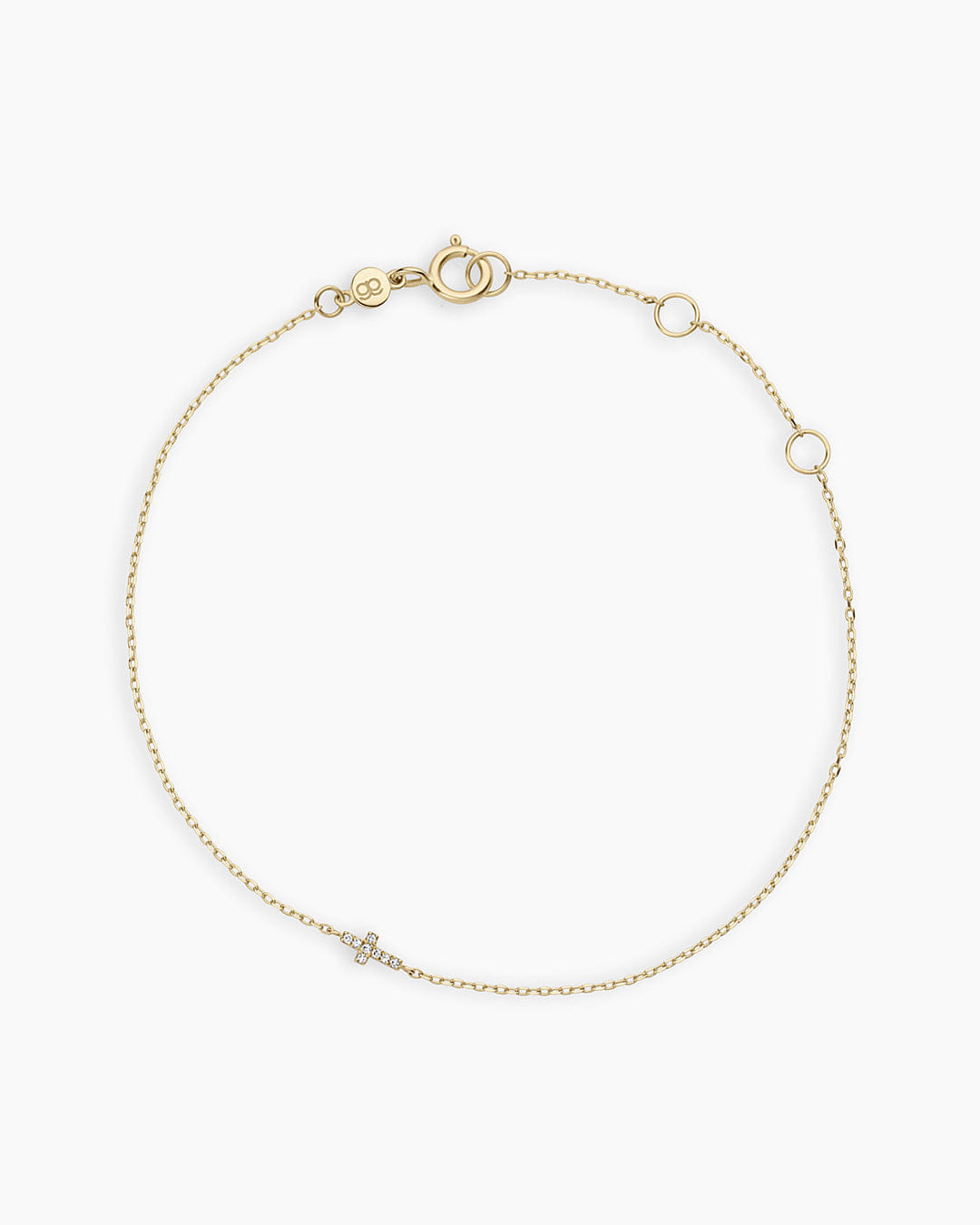 Fine 14K Diamond Cross Bracelet