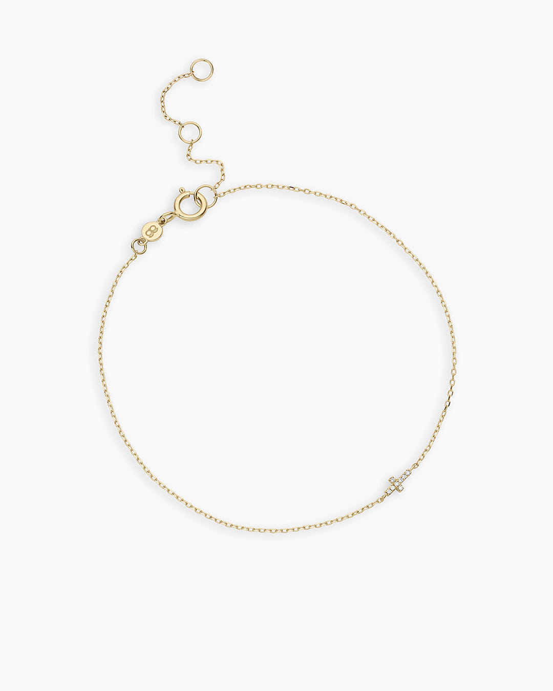 Fine 14K Diamond Cross Bracelet