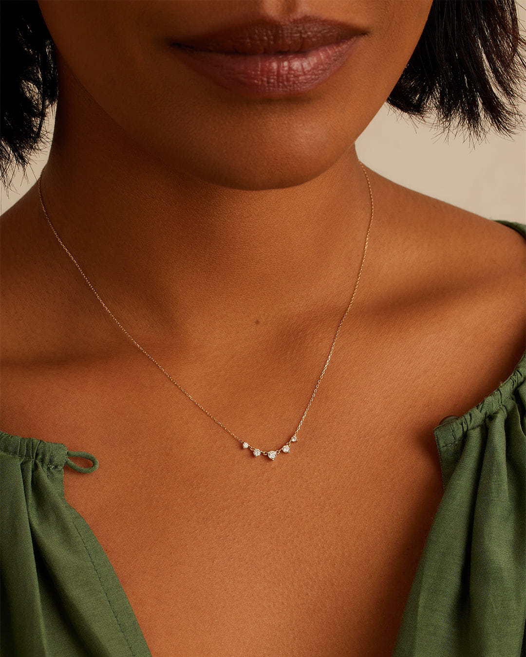 Fine 14K Elle Diamond Row Necklace