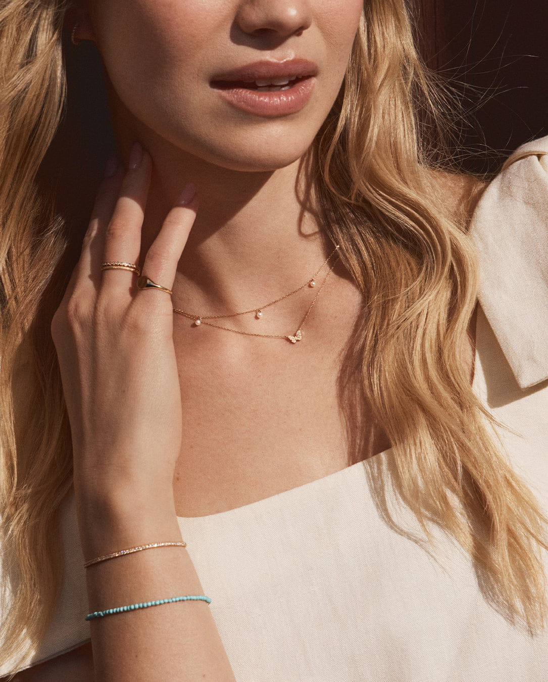 Fine 14K Gold Pearl Flutter Necklace