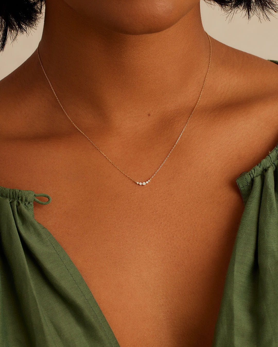Fine 14K Elle Diamond Cluster Necklace