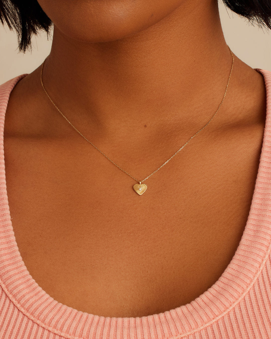 Fine 14K Diamond Vintage Heart Necklace