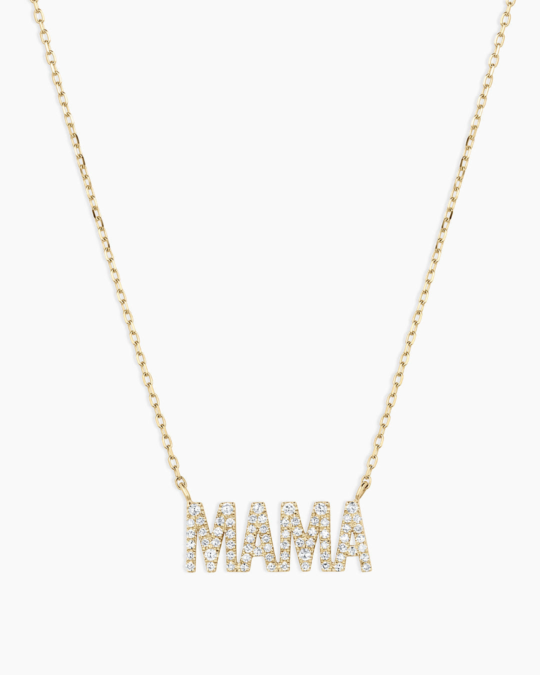Fine 14K Diamond Pavé Mama Necklace