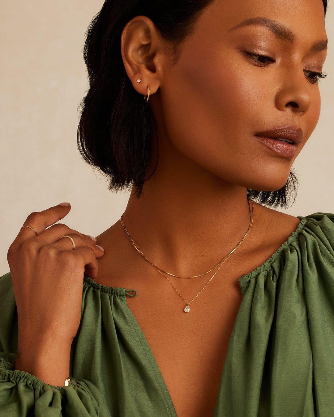 Fine 14K Classic Diamond Pear Necklace