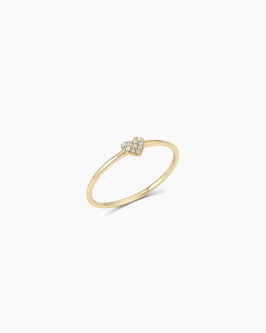 Fine 14K Diamond Pavé Heart Ring