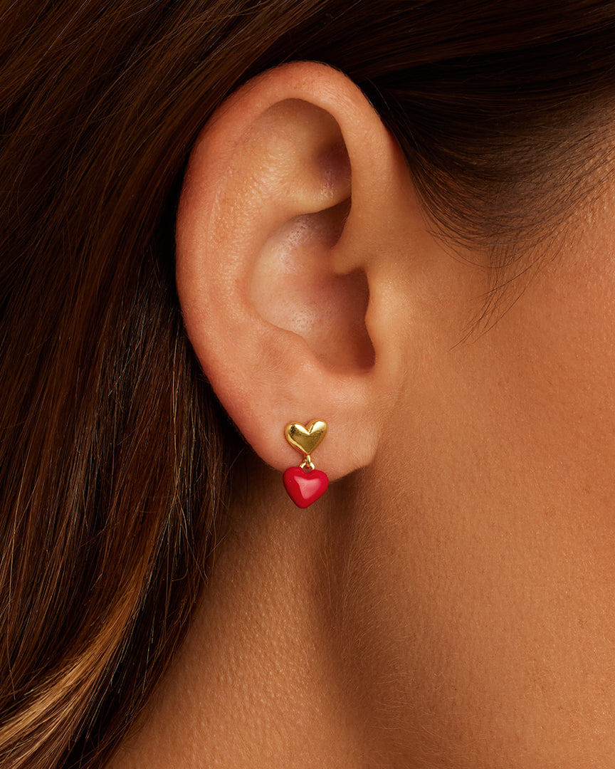 Winter 2024 Fashion Amour Earrings Red