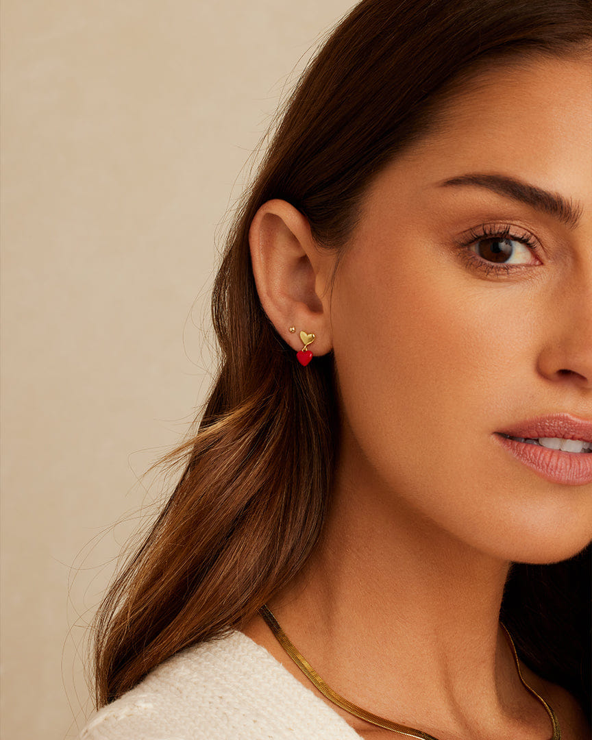 Winter 2024 Fashion Amour Earrings Red