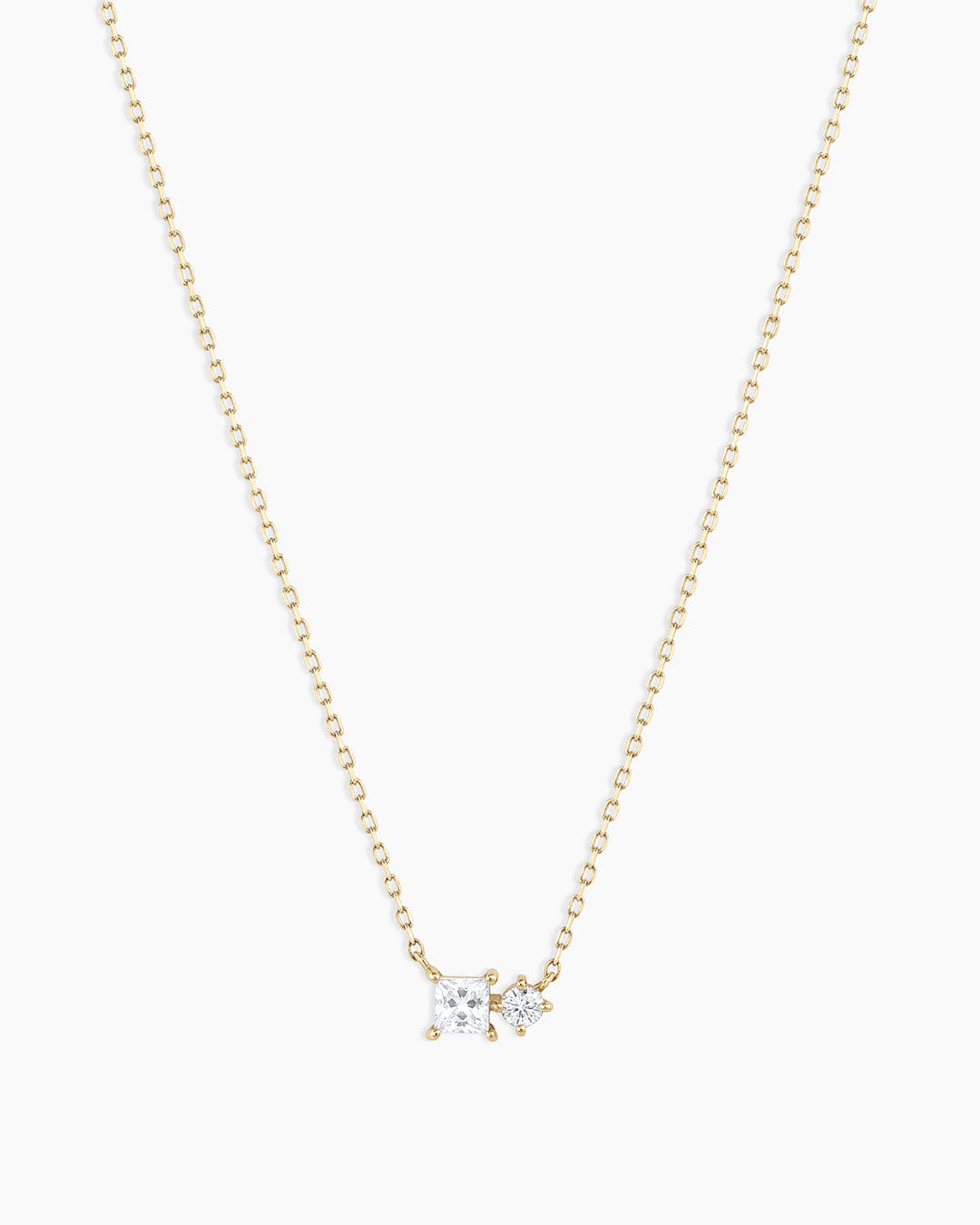 Fine 14K Diamond and White Sapphire Necklace