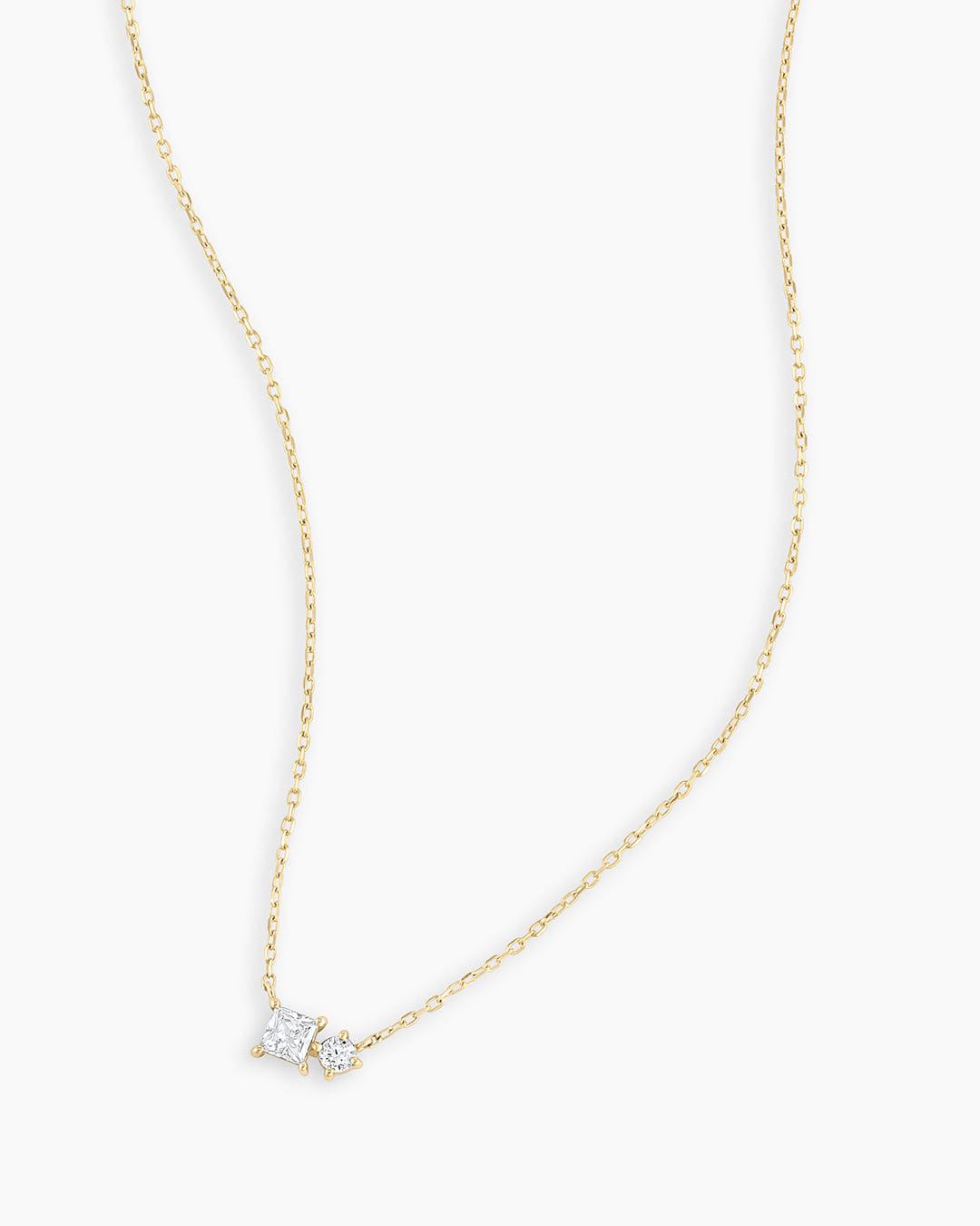 Fine 14K Diamond and White Sapphire Necklace