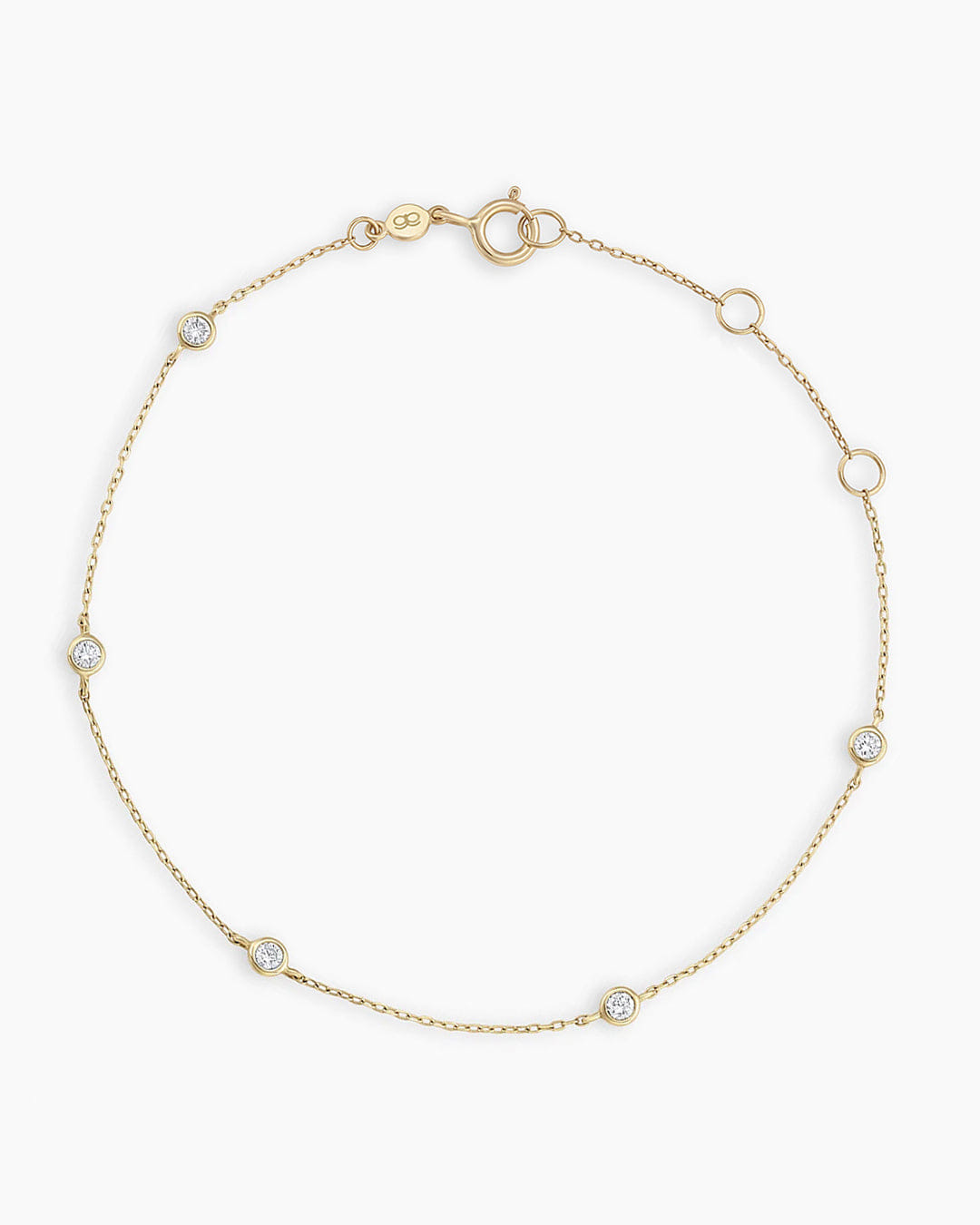 Fine 14K Classic Five Diamond Bracelet