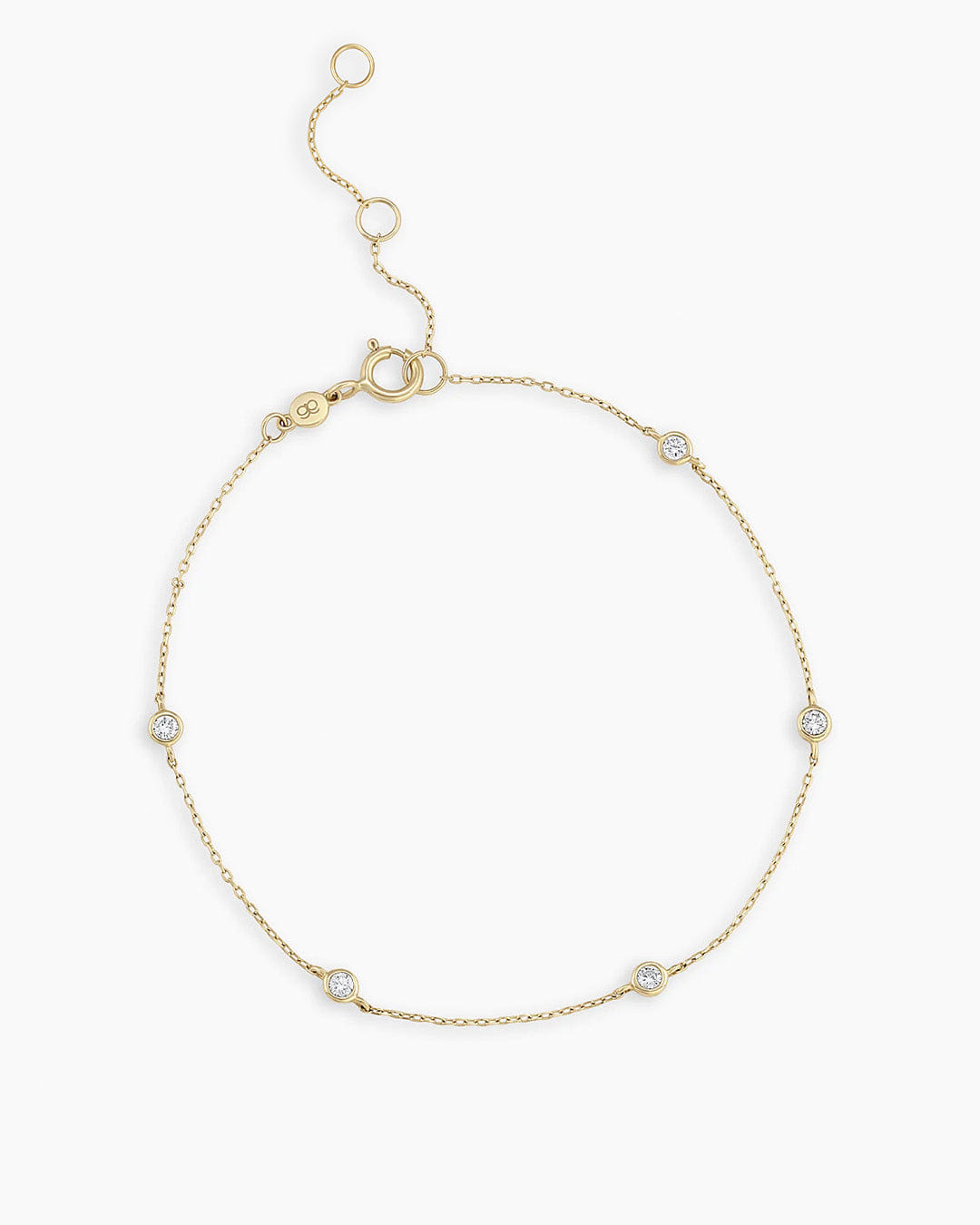 Fine 14K Classic Five Diamond Bracelet