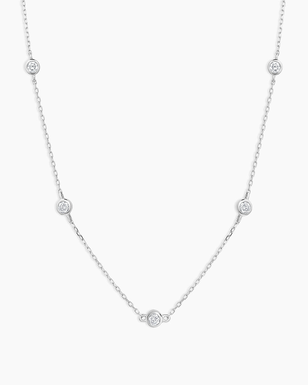 Fine 14K Classic Five Diamond Necklace