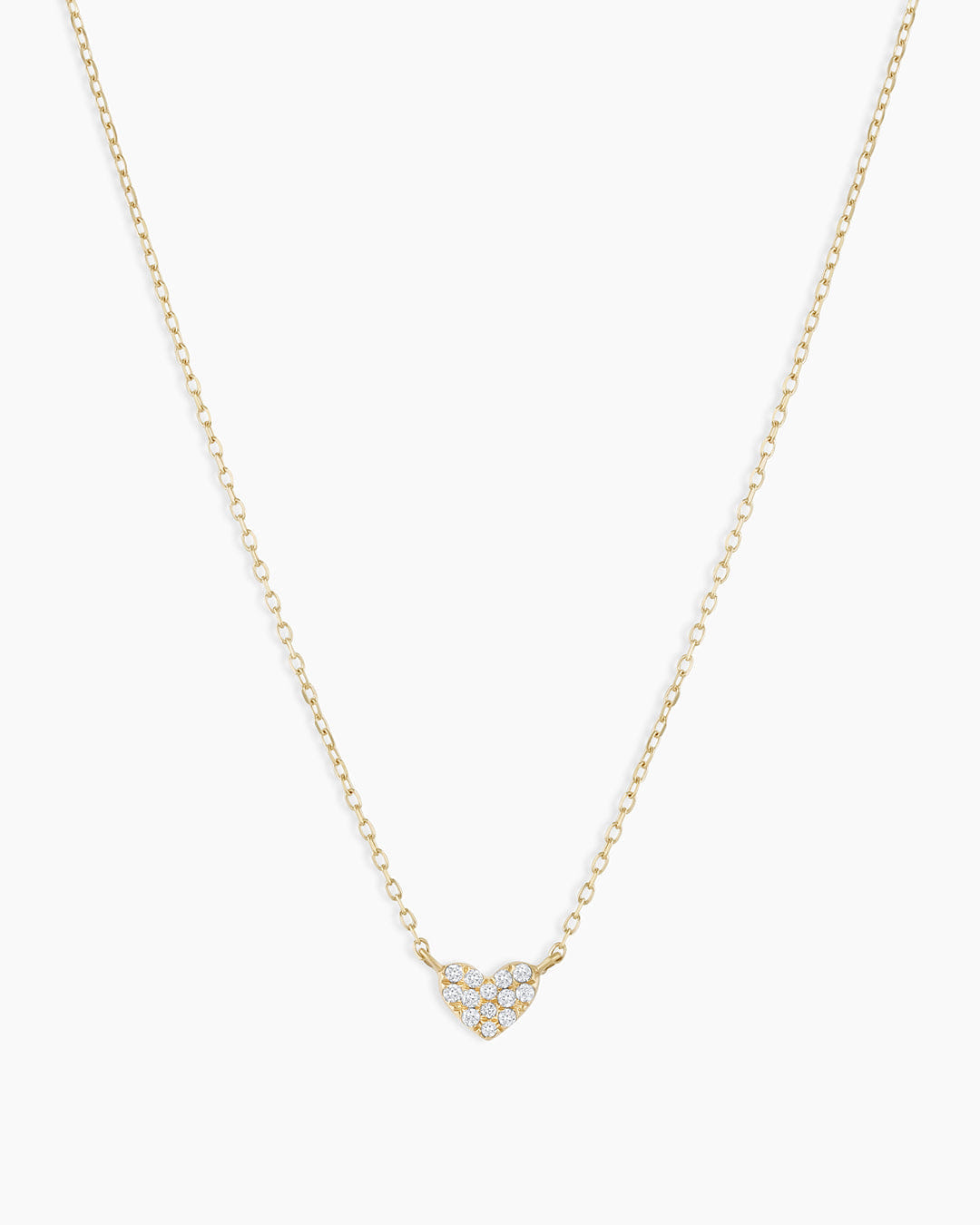 Fine 14K Diamond Pavé Mini Heart Necklace