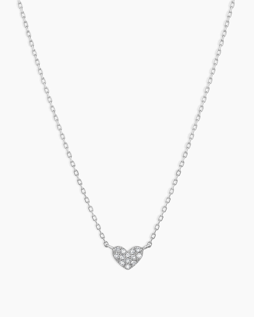 Fine 14K Diamond Pavé Mini Heart Necklace