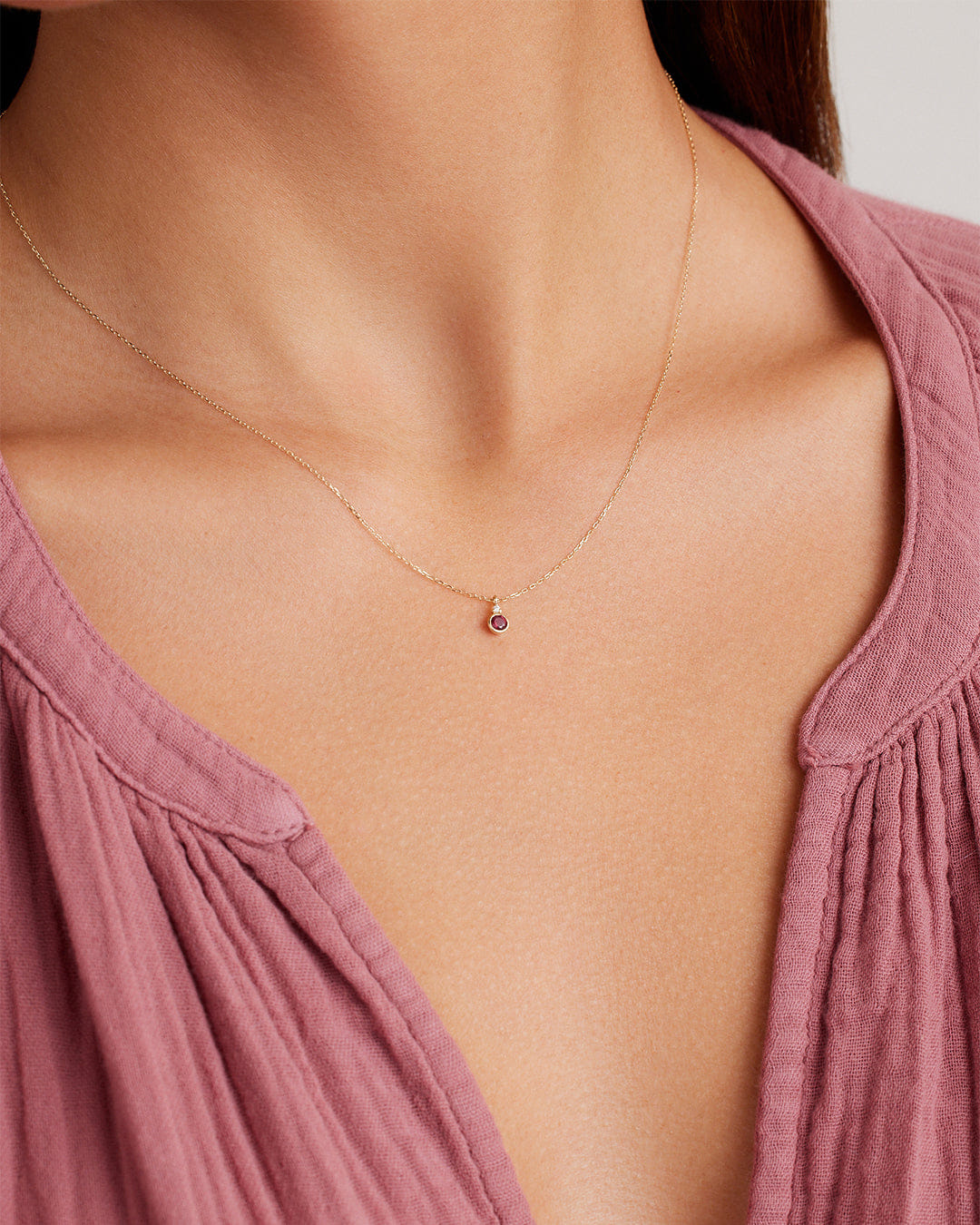 Fine 14K Gold Birthstone Necklace